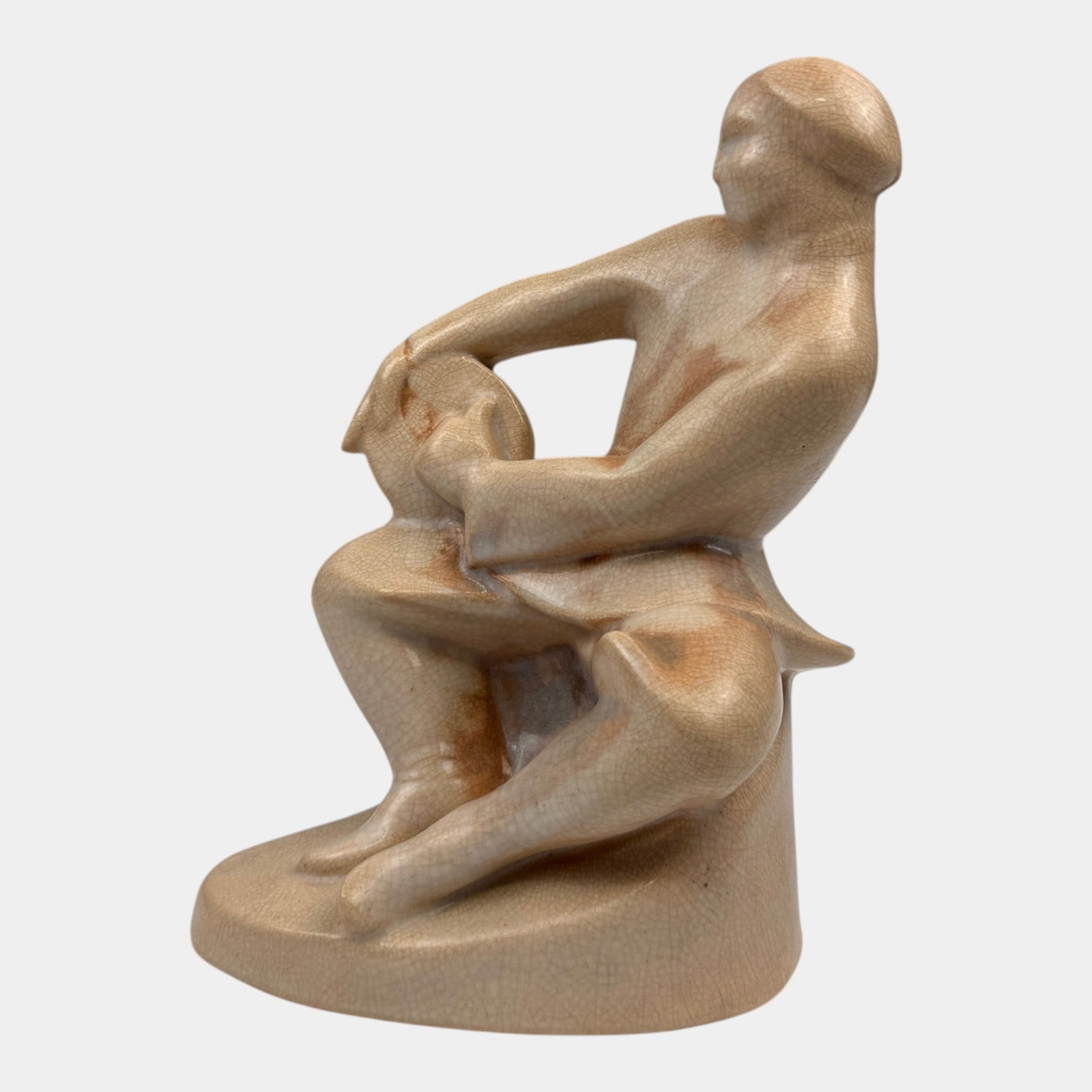 Alexander Blazys For Cowan Pottery 1927 Tan Glaze "Tambourine Player" Sculpture Figurine: Professional, fast, and affordable in house shipping available for all items. For higher resolution images please visit bid.craftedauctions.com Alexander Blazys For Cowan Pottery 1927 Tan Glaze "Tambo