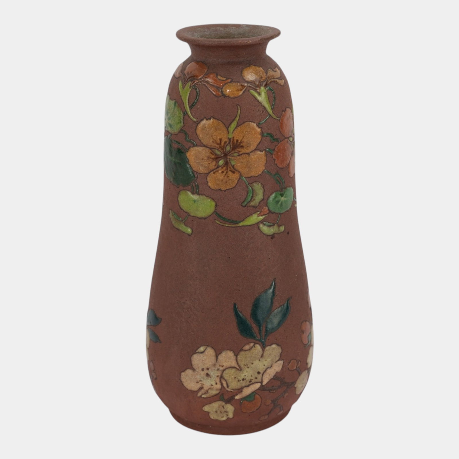 Albert-Louis Dammouse Early 20th Century French Enameled Floral Decorated Ovoid Vase: Professional, fast, and affordable in house shipping available for all items. For higher resolution images please visit bid.craftedauctions.com Albert-Louis Dammouse Early 20th Century French Enameled