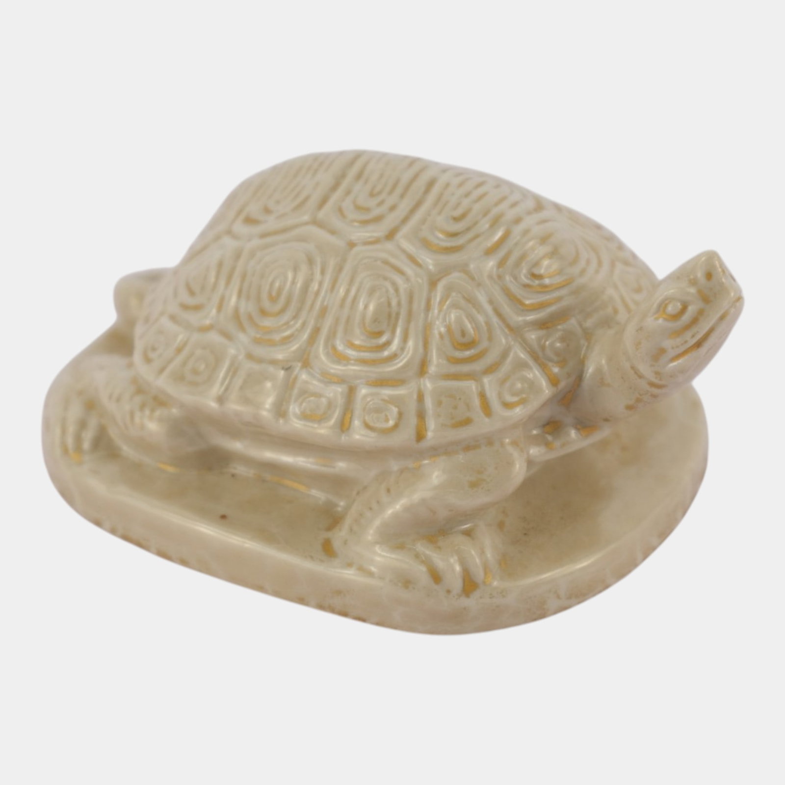 Rookwood 1990 Vintage Art Pottery Tan Ceramic Turtle Paperweight Figurine 1686 (1 of 4)