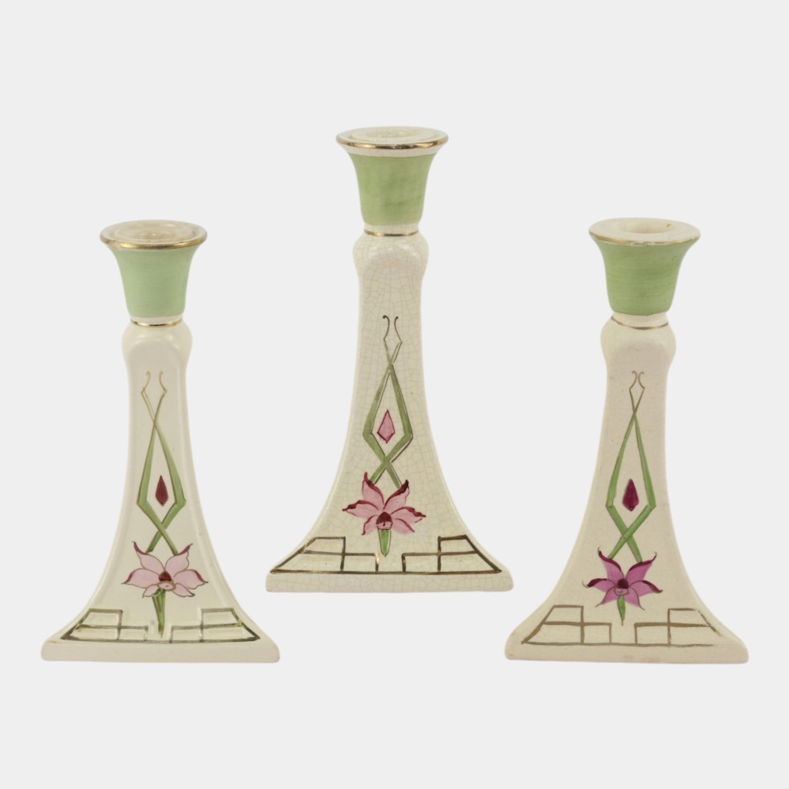 Roseville Creamware Persian 1916 Vintage Pottery Ceramic Candle Holders (1 of 6)