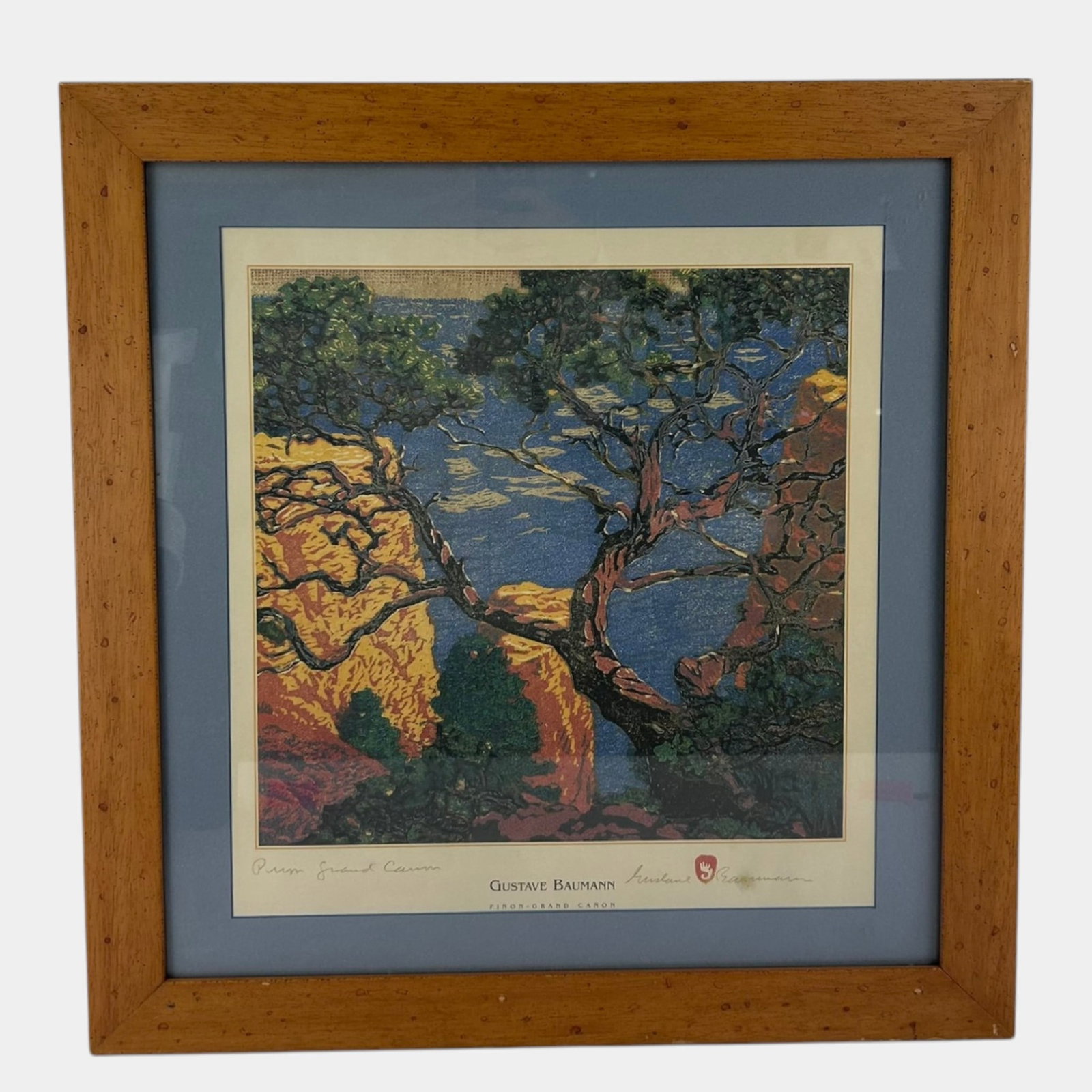 Gustave Baumann (German, 1881-1971) "Pinon-Grand Canon" Framed Signed Lithograph Print (1 of 6)