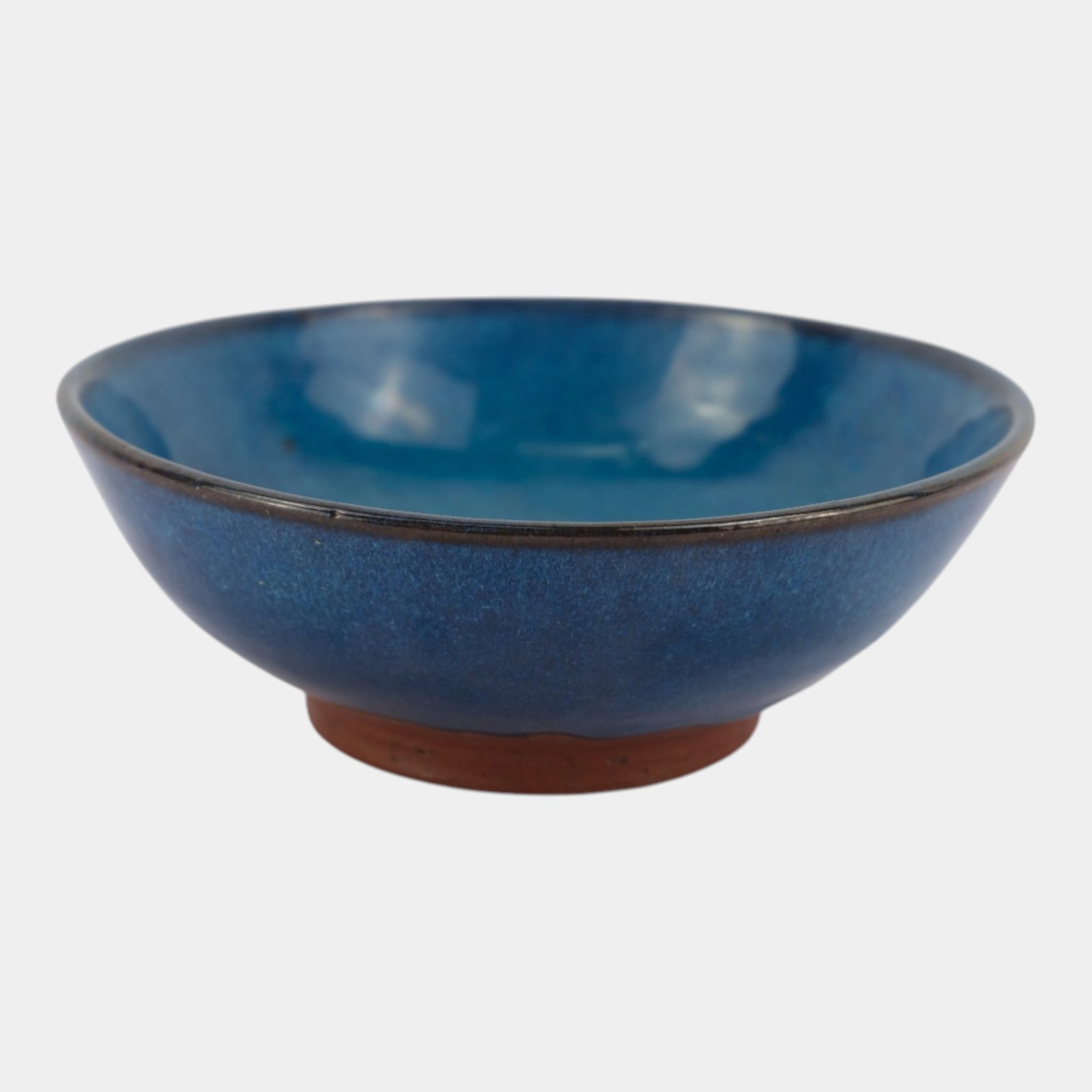 Harding Black Studio Art Pottery 1991 Mottled Blue Glaze Footed Bowl (1 of 4)
