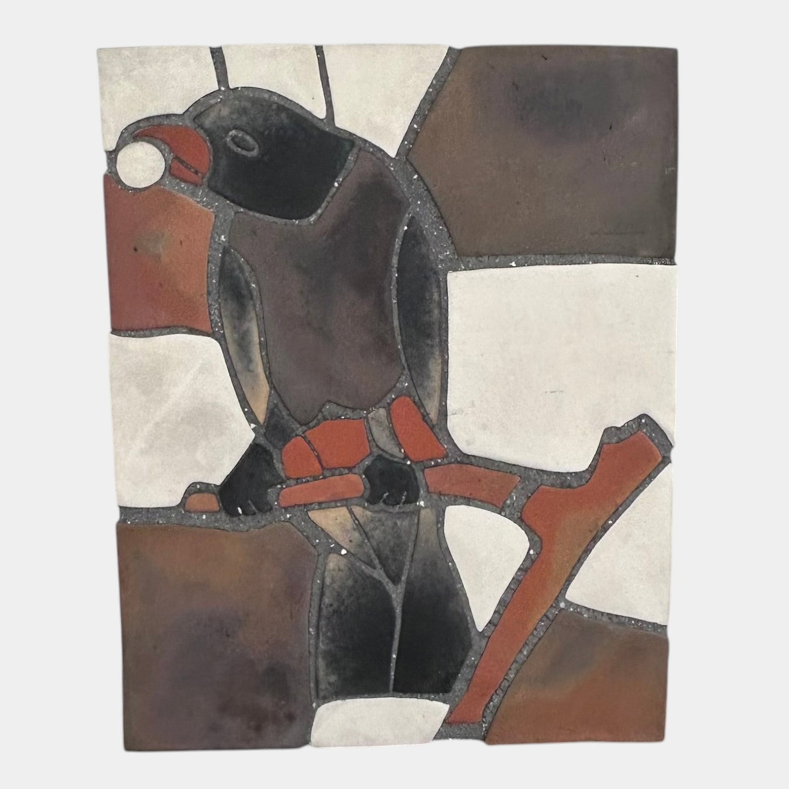 The TileWorks of Bucks County Contemporary Hand Glazed Bird Ceramic Decorative Art Tile: Professional, fast, and affordable in house shipping available for all items. For higher resolution images please visit bid.craftedauctions.com The TileWorks of Bucks County Contemporary Hand Glazed B