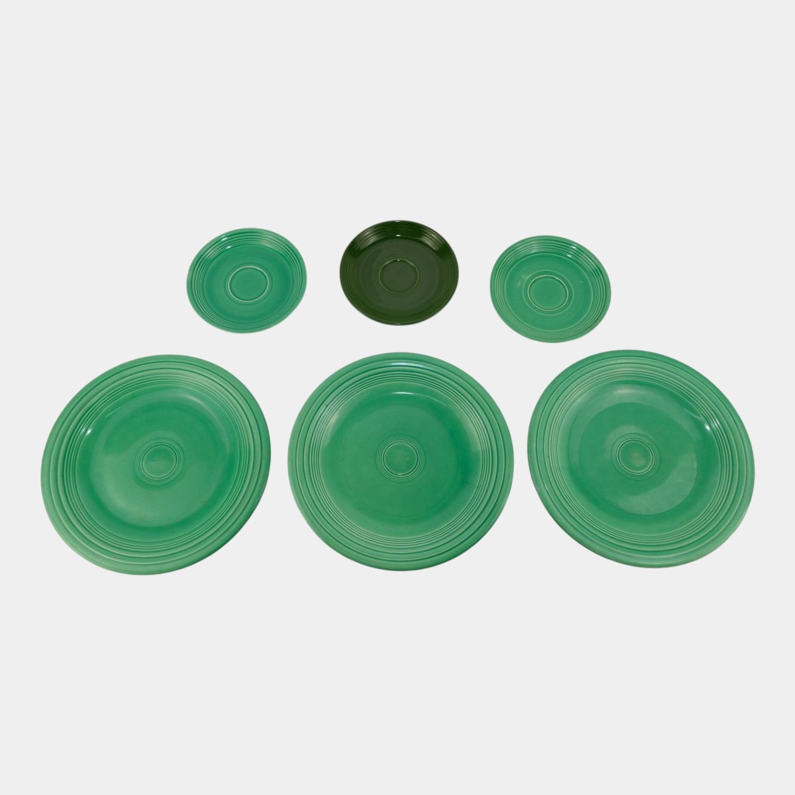 Homer Laughlin Fiesta Ware Green Dinnerware Plates, Bowls & Saucer Collection Art Deco (1 of 7)