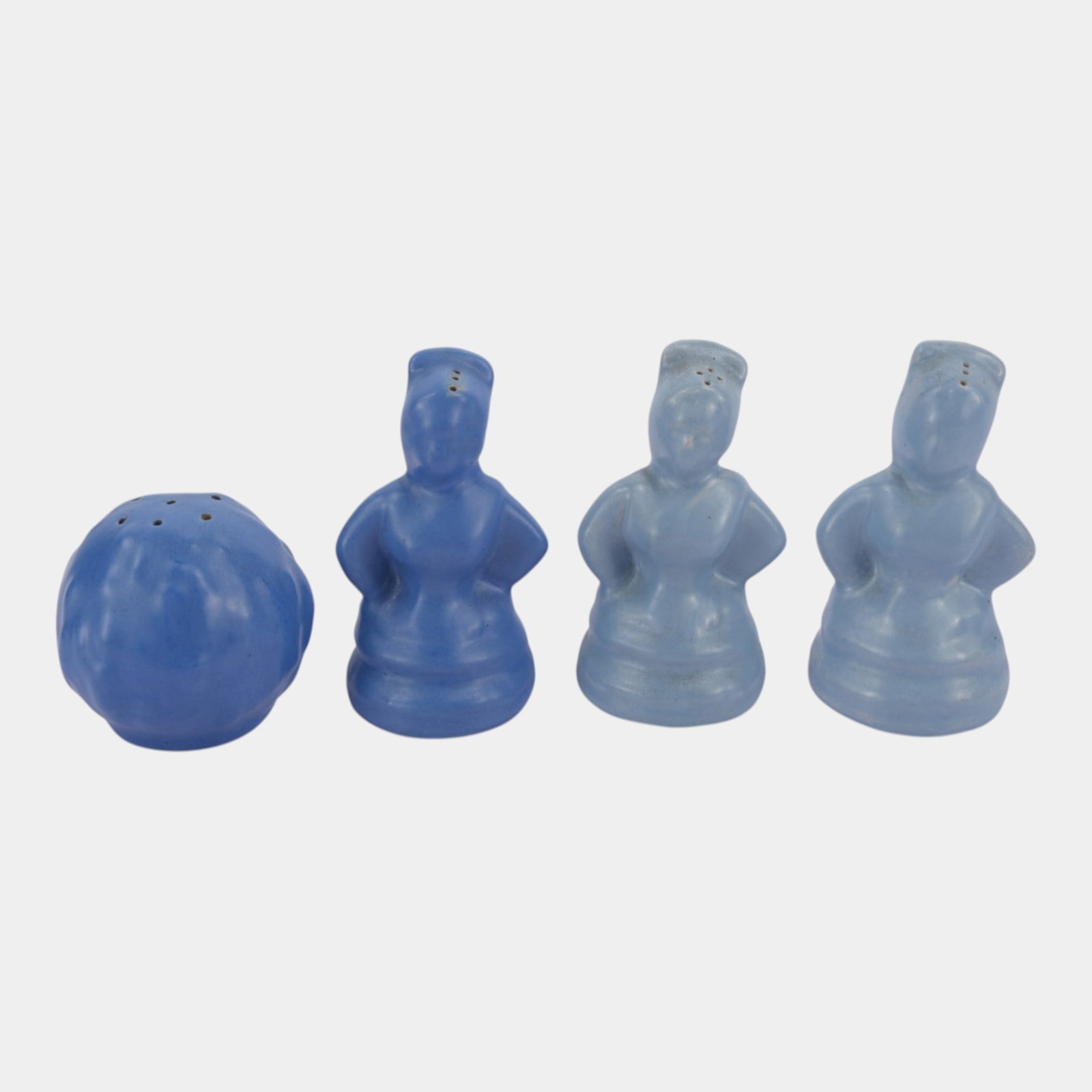 Catalina Island California Art Pottery Blue "Senorita" & Gourd Salt And Pepper Shakers (1 of 4)