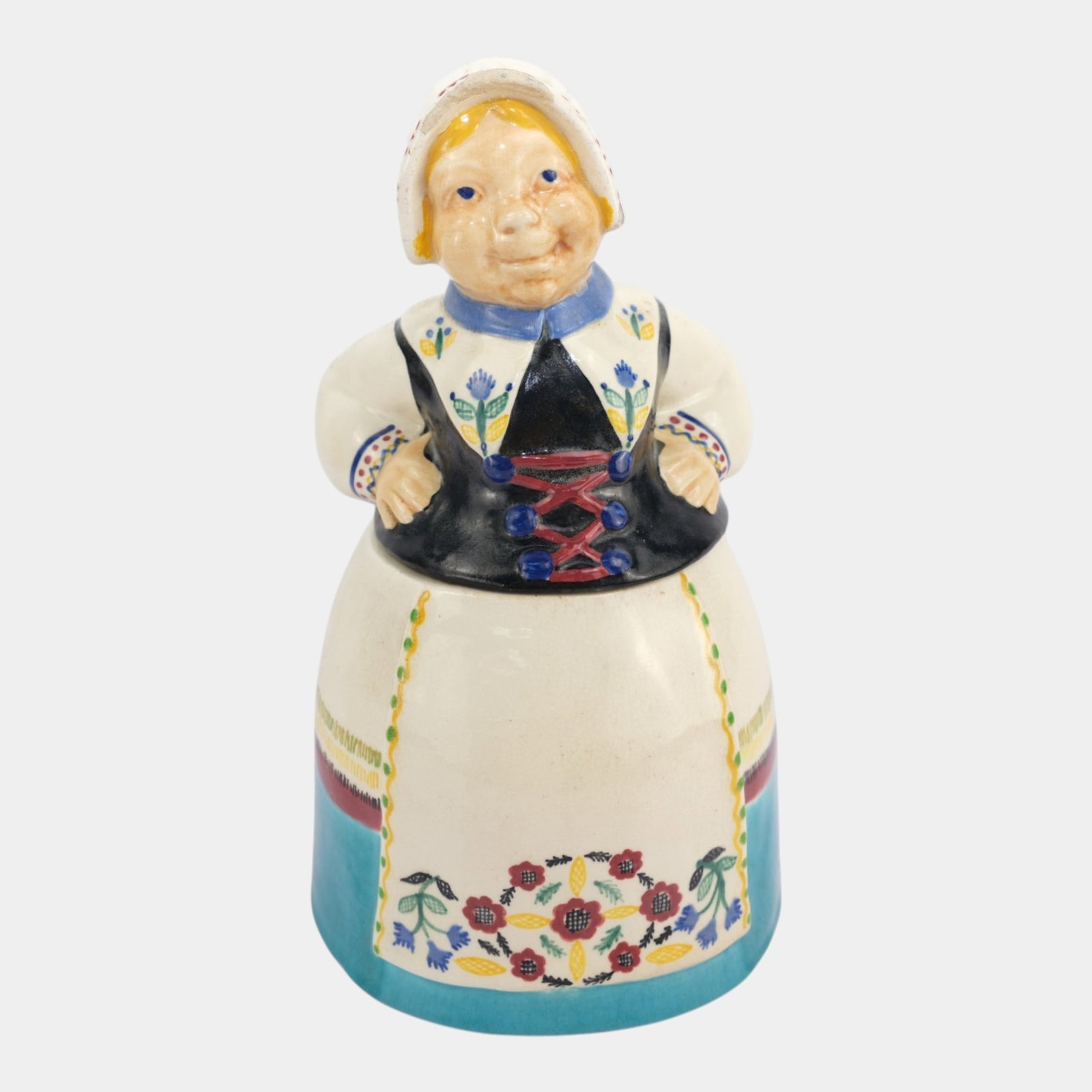Brayton Laguna California Mid Century Hand Painted Dutch Woman Figural Cookie Jar: Professional, fast, and affordable in house shipping available for all items. For higher resolution images please visit bid.craftedauctions.com Brayton Laguna California Mid Century Hand Painted Dutch