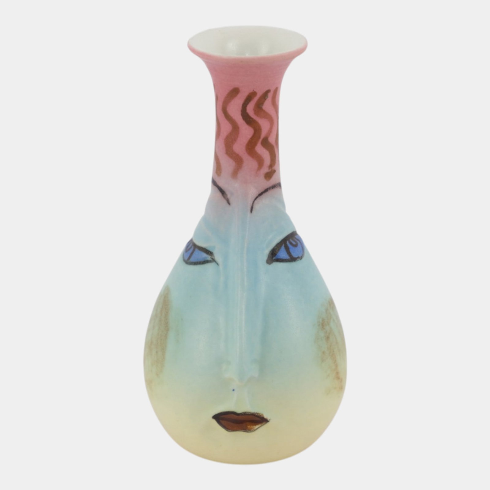 Dryden Original Studio Art Pottery Hand Made Ceramic Mid Century Modern Face Vase: Professional, fast, and affordable in house shipping available for all items. For higher resolution images please visit bid.craftedauctions.com Dryden Original Studio Art Pottery Hand Made Ceramic Mid