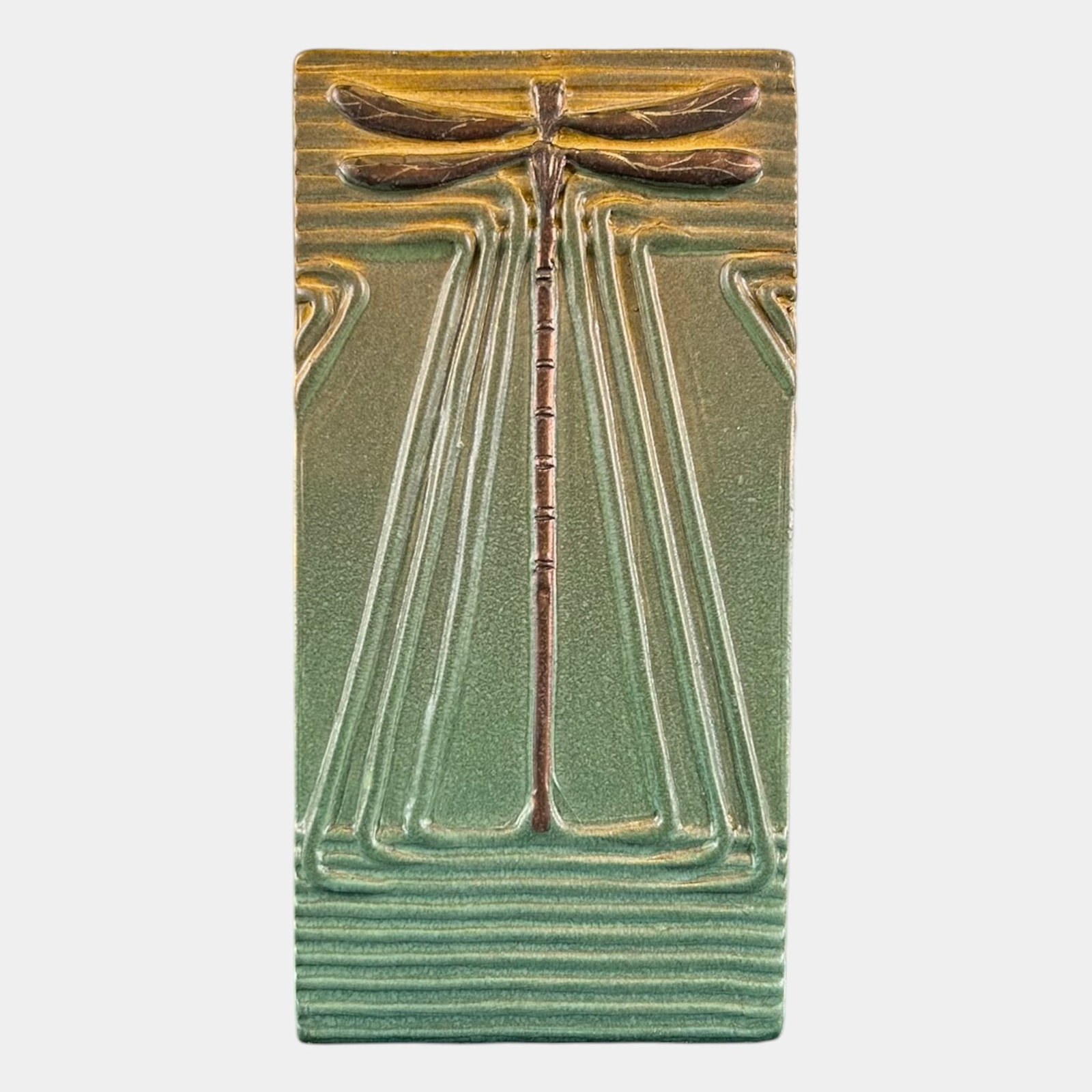 Ephraim Faience 2016 Hand Made Arts And Crafts Copper Dragonfly Experimental Tile: Professional, fast, and affordable in house shipping available for all items. For higher resolution images please visit bid.craftedauctions.com Ephraim Faience 2016 Hand Made Arts And Crafts Copper Dr