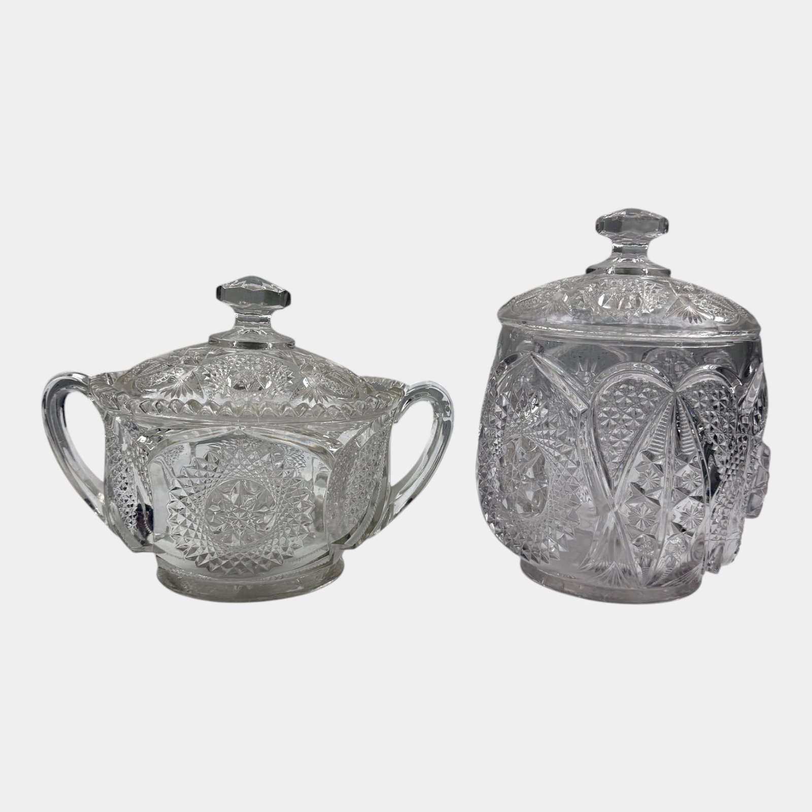 Cambridge Glass Co. Early 1900s Clear Glass "Marjorie" Short Handled Cracker Jar & Biscuit Jar (1 of 5)