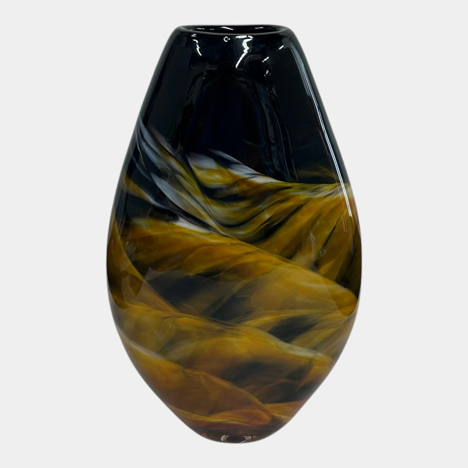Rosetree Studio New Orleans Contemporary Hand Blown Art Glass Swirl Decorative Vase (1 of 5)