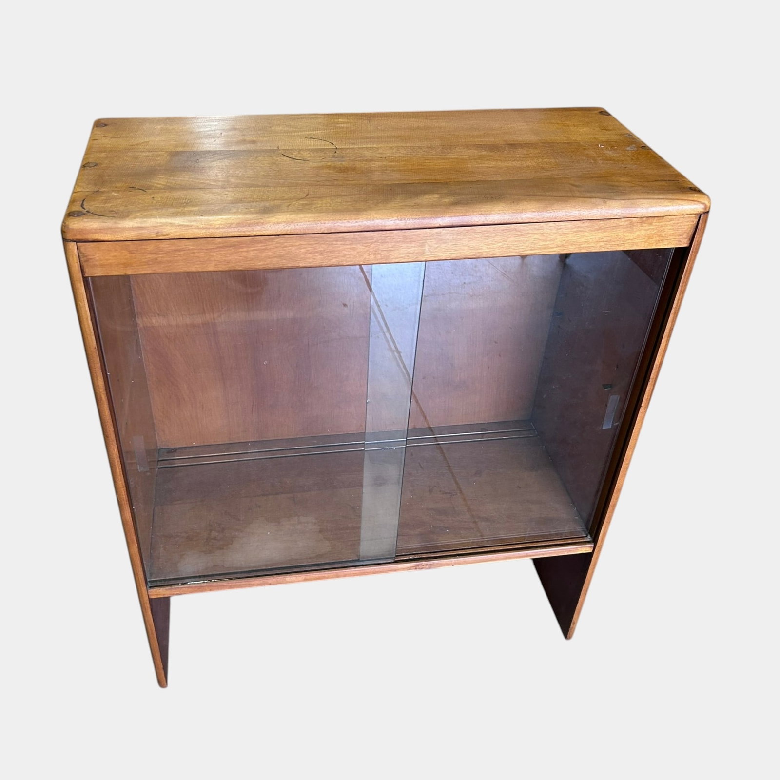 Heywood Wakefield Mid Century Modern Wood Sliding Glass Door Display Cabinet (1 of 8)