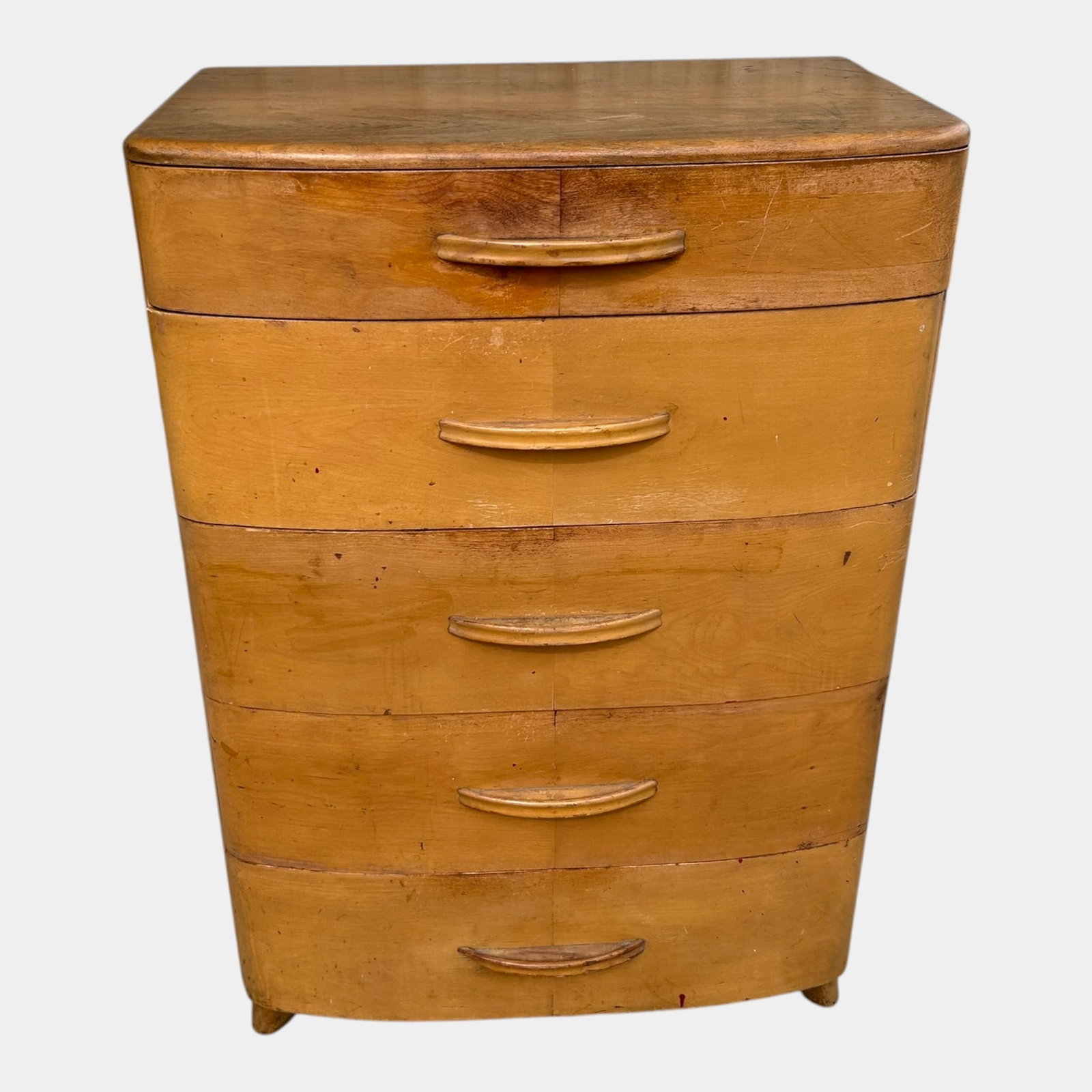 Leo Jiranek For Heywood Wakefield 1941-1942 Mid Century Modern Niagara 5 Drawer Dresser: Professional, fast, and affordable in house shipping available for all items. For higher resolution images please visit bid.craftedauctions.com Leo Jiranek For Heywood Wakefield 1941-1942 Mid Century 