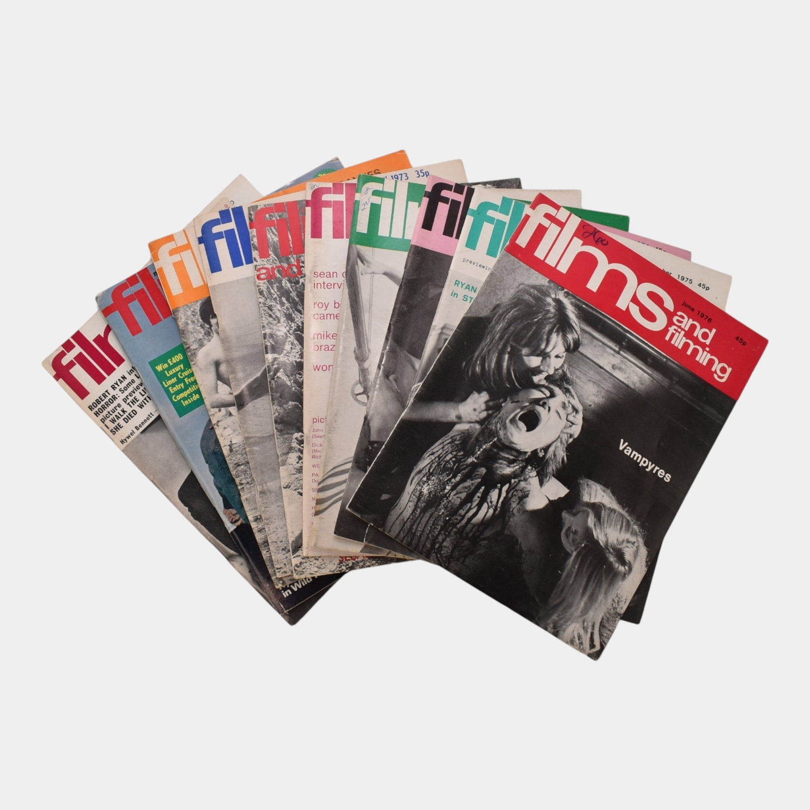 Films And Filming Magazine 1970s Issues Featuring Sean Connery, Stanley Kubrick, & Vampyres Covers (1 of 3)