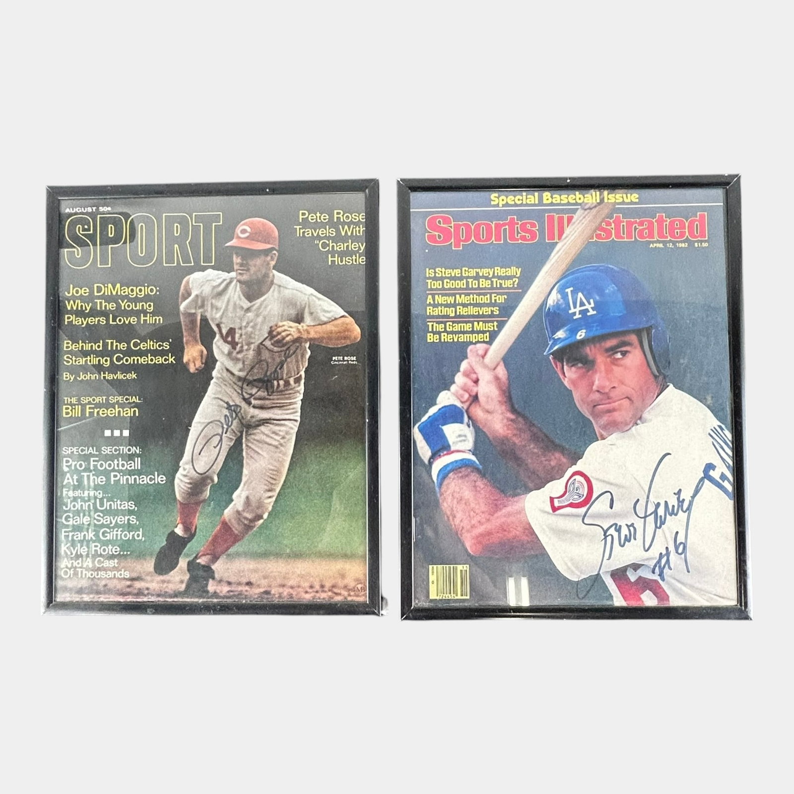 Pete Rose & Steve Garvey Signed Autographed Sport & Sports Illustrated Magazine Covers (1 of 4)