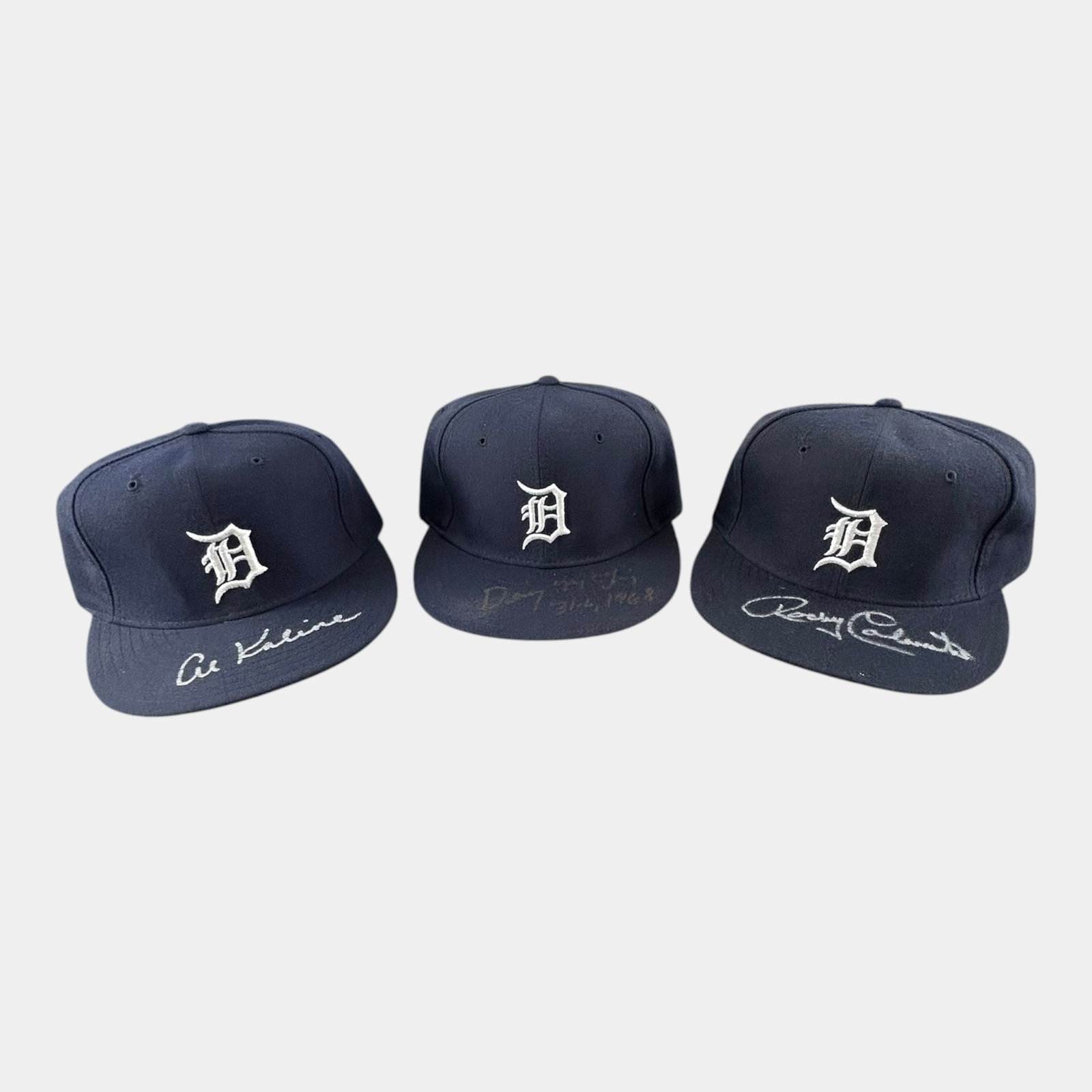 Al Kaline, Denny McLain & Rocky Colavito Autographed Detroit Tigers Baseball Caps Collection: Professional, fast, and affordable in house shipping available for all items. For higher resolution images please visit bid.craftedauctions.com Al Kaline, Denny McLain & Rocky Colavito Autographed Det