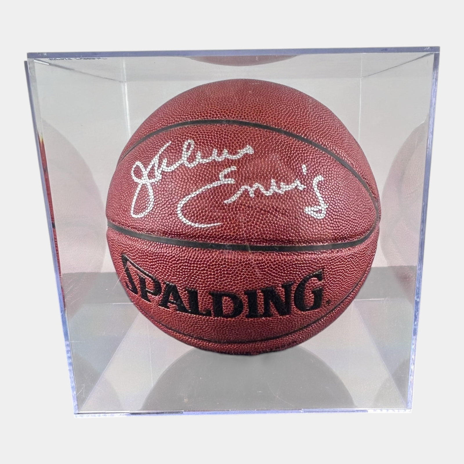 Julius "Dr. J" Erving Autographed Spalding Basketball In Display Case NBA Hall Of Fame: Professional, fast, and affordable in house shipping available for all items. For higher resolution images please visit bid.craftedauctions.com Julius "Dr. J" Erving Autographed Spalding Basketball In