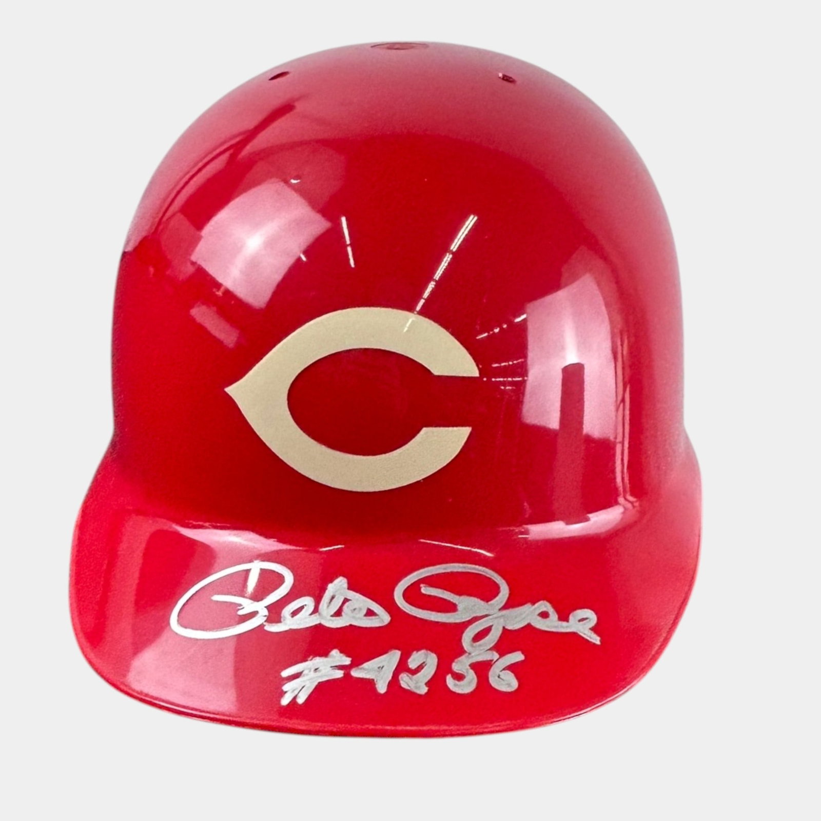 Pete Rose Signed Autographed Cincinnati Reds Full Size MLB Batters Helmet Hat: Professional, fast, and affordable in house shipping available for all items. For higher resolution images please visit bid.craftedauctions.com Pete Rose Signed Autographed Cincinnati Reds Full Size M