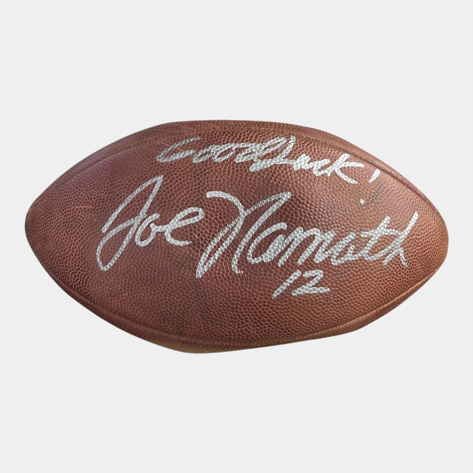 Joe Namath Hand Signed Autographed Official NFL Wilson Footbal: Professional, fast, and affordable in house shipping available for all items. For higher resolution images please visit bid.craftedauctions.com Joe Namath Hand Signed Autographed Official NFL Wilson F