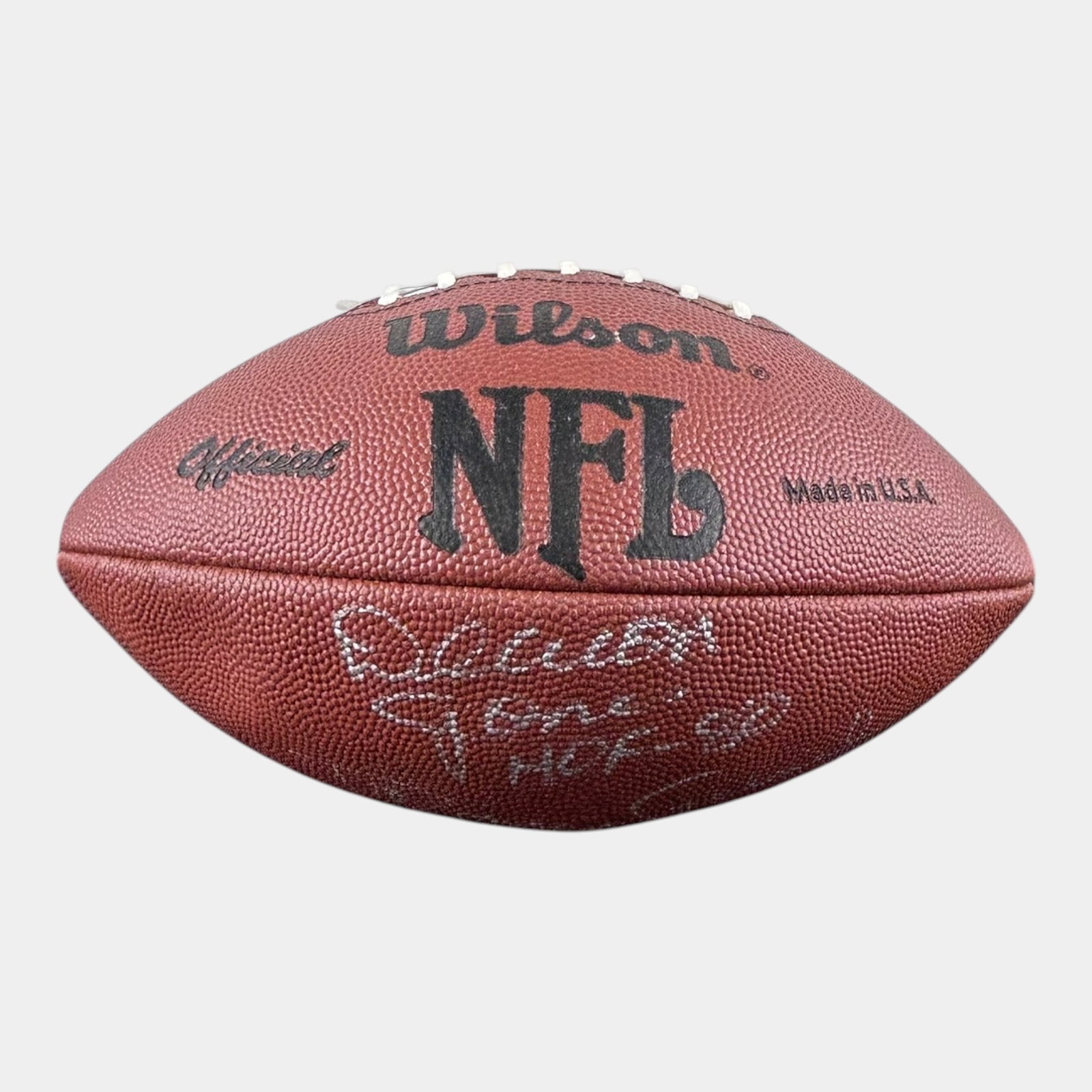 Deacon Jones & Roman Gabriel Hand Signed Autographed NFL Football: Professional, fast, and affordable in house shipping available for all items. For higher resolution images please visit bid.craftedauctions.com Deacon Jones & Roman Gabriel Hand Signed Autographed NFL