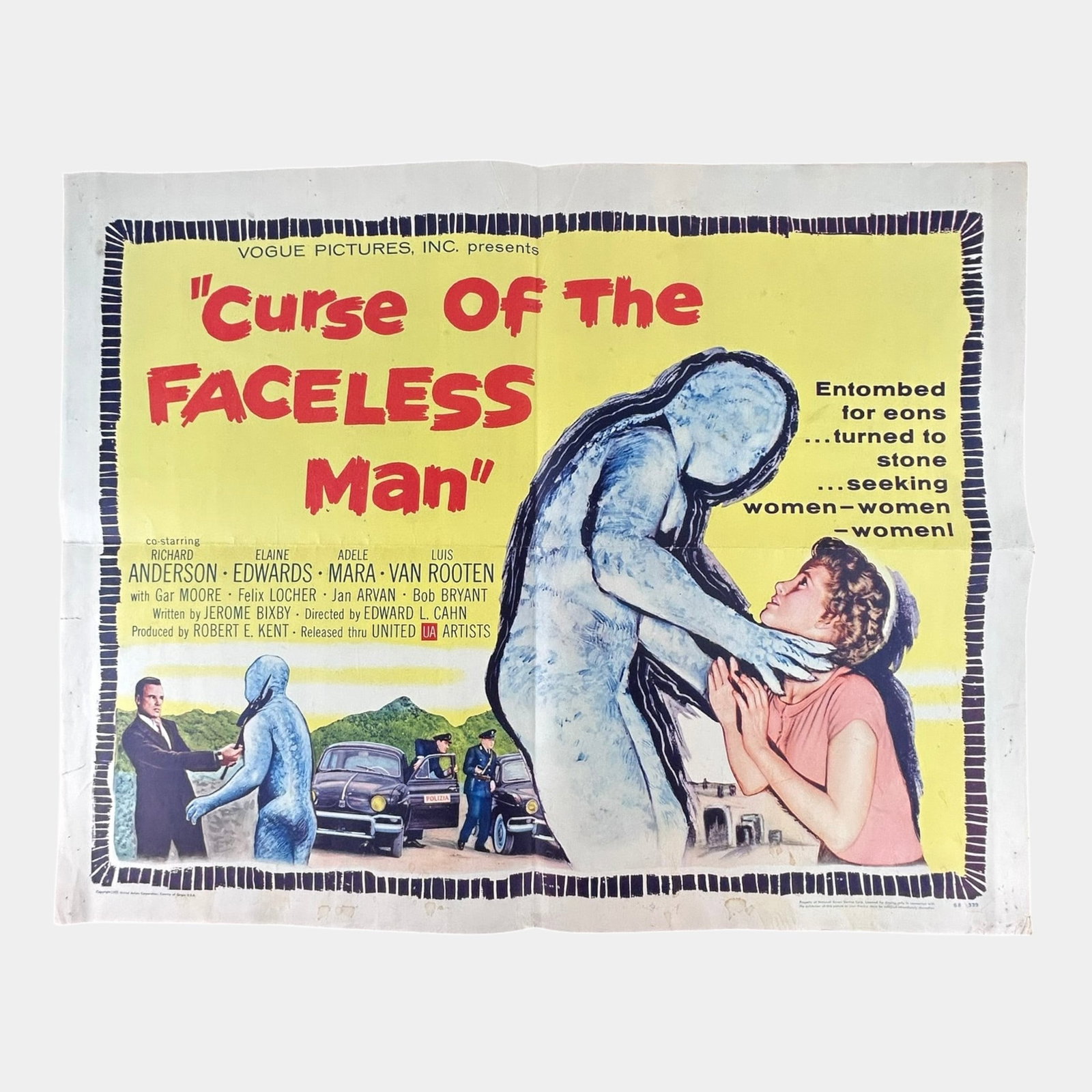 Curse Of The Faceless Man 1958 Science Fiction Horror Vogue Pictures Theatrical Movie Poster (1 of 4)