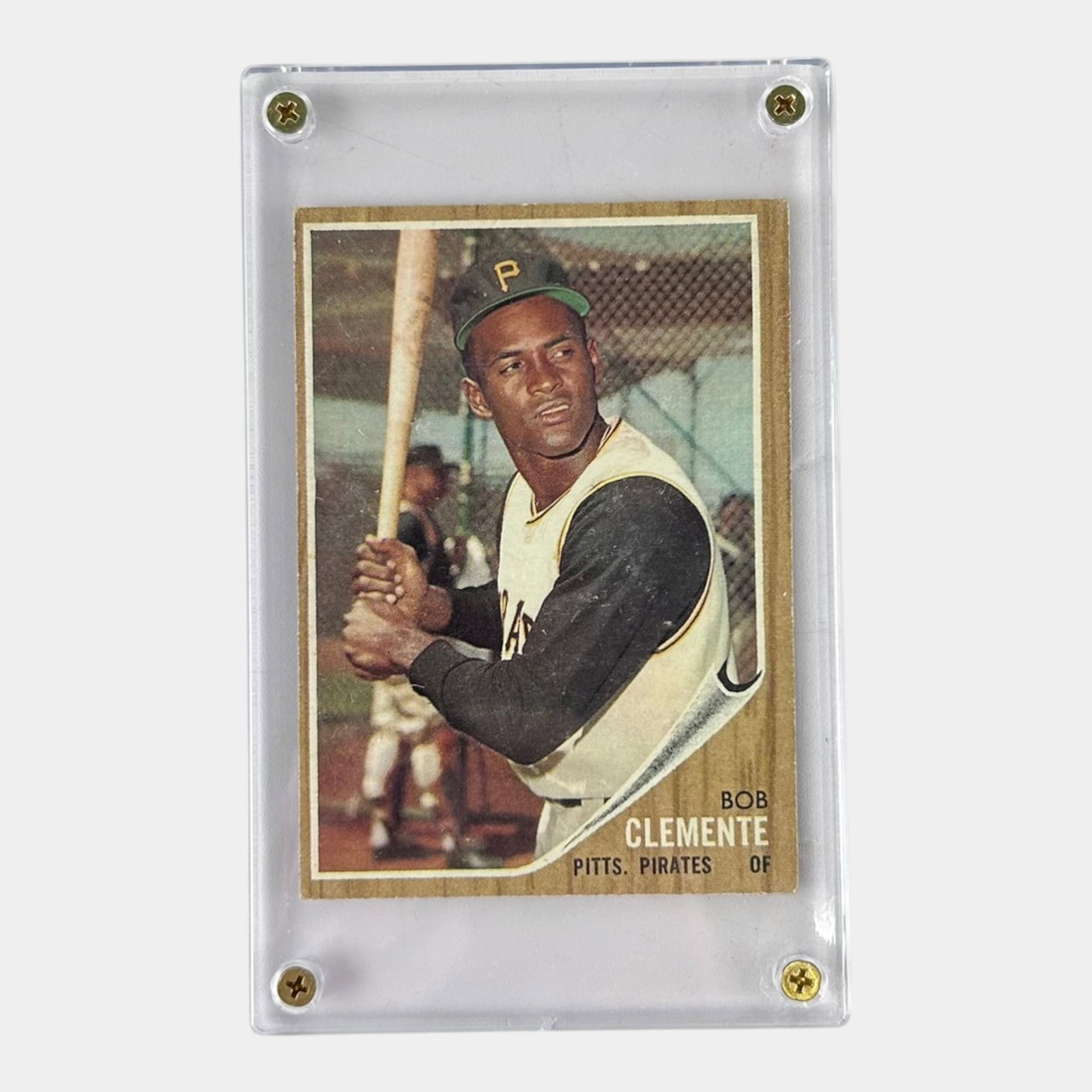 1962 Topps #10 Bob Clemente Pittsburgh Pirates High Grade Baseball Card: Professional, fast, and affordable in house shipping available for all items. For higher resolution images please visit bid.craftedauctions.com 1962 Topps #10 Bob Clemente Pittsburgh Pirates High Grad