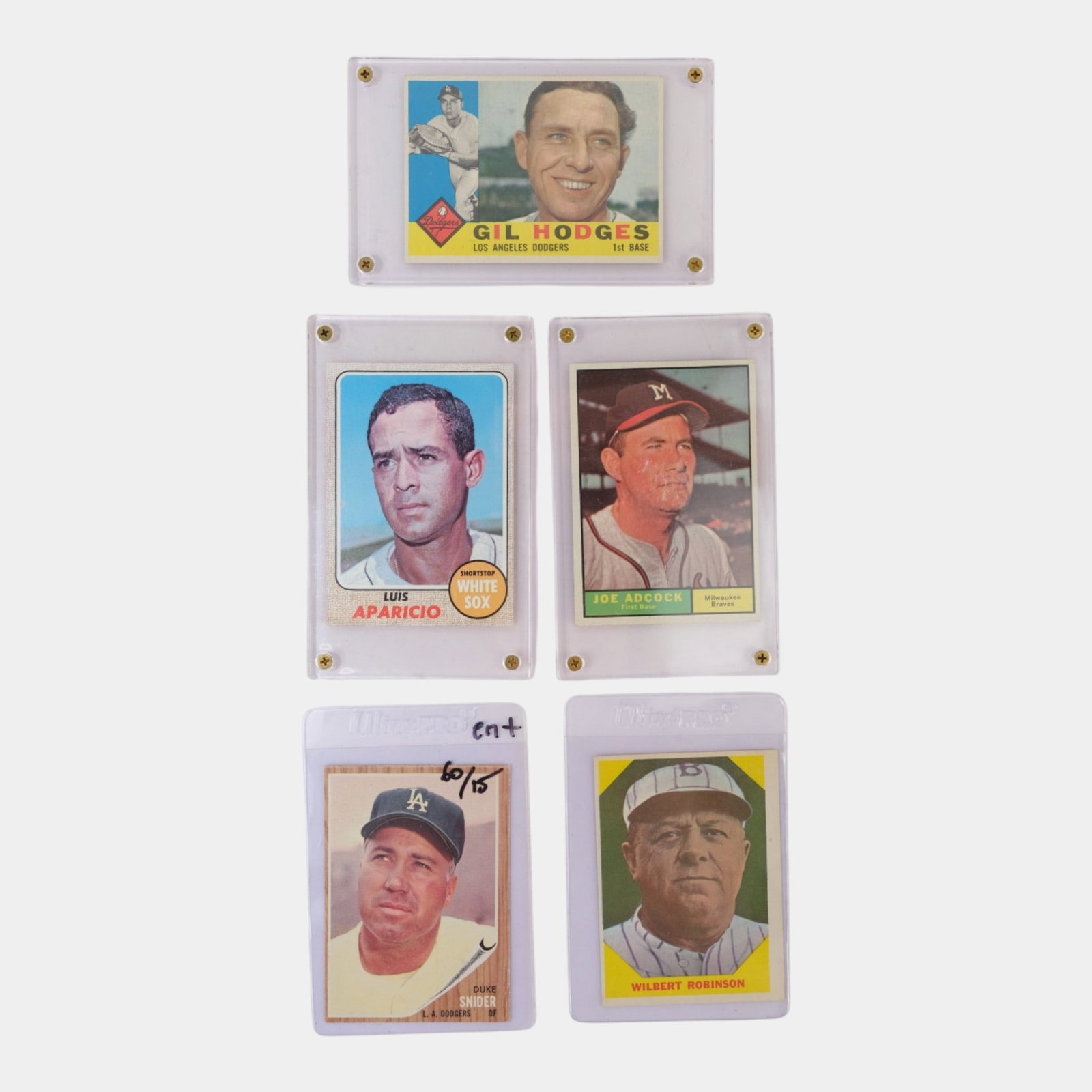 Wilbert Robinson Duke Snider Gil Hodges Joe Adcock Luis Aparicio High Grade Baseball Cards (1 of 2)