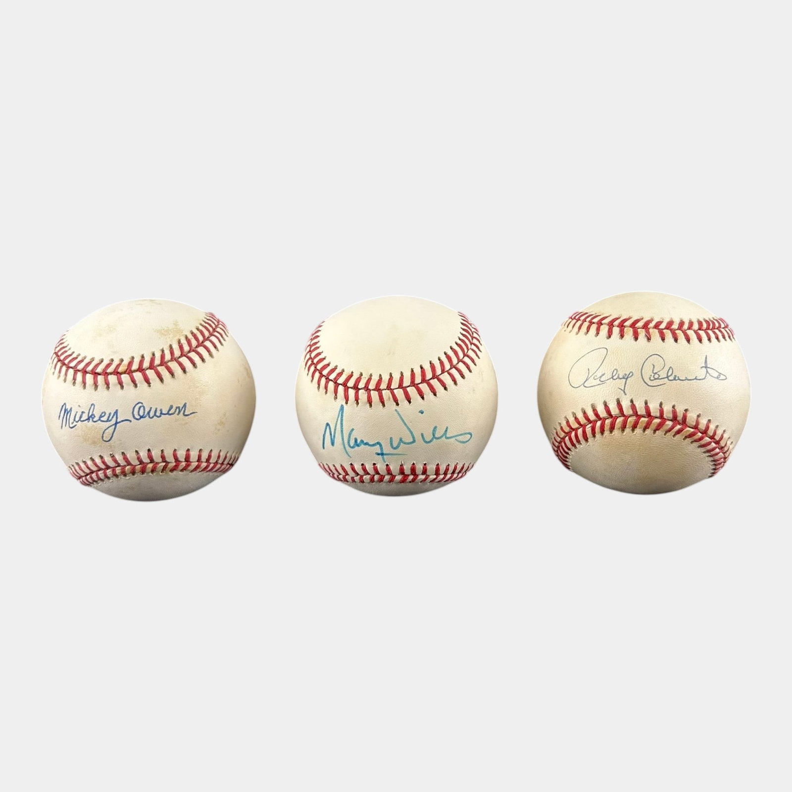 Mickey Owen, Maury Wills, Rocky Colavito Hand Signed Autographed Baseballs (1 of 6)