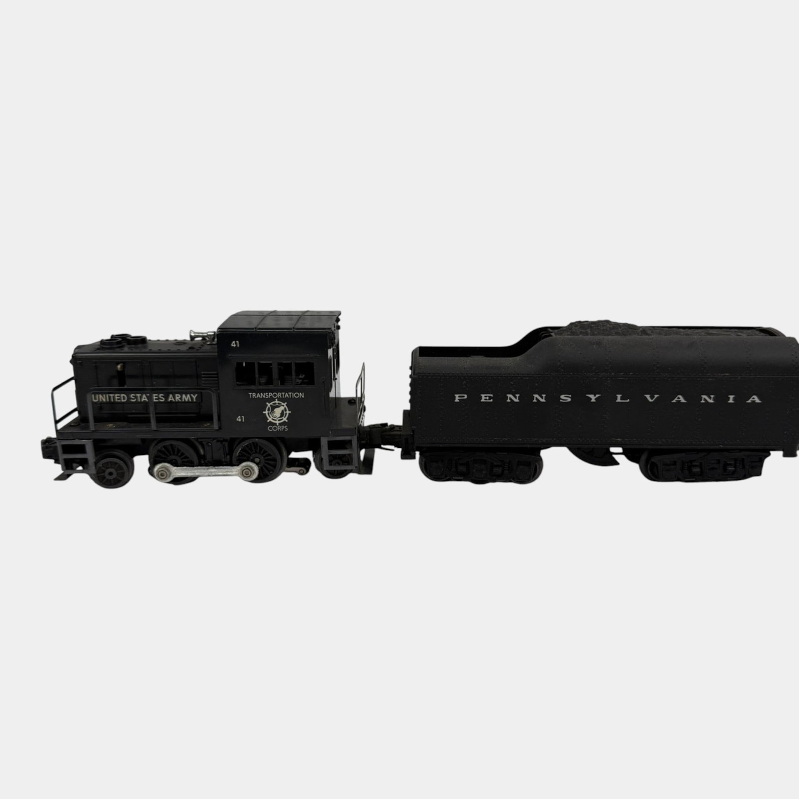 Lionel Trains Post War Transportation Corps Locomotive 41 & 2671W Pennsylvania Tender Car (1 of 4)