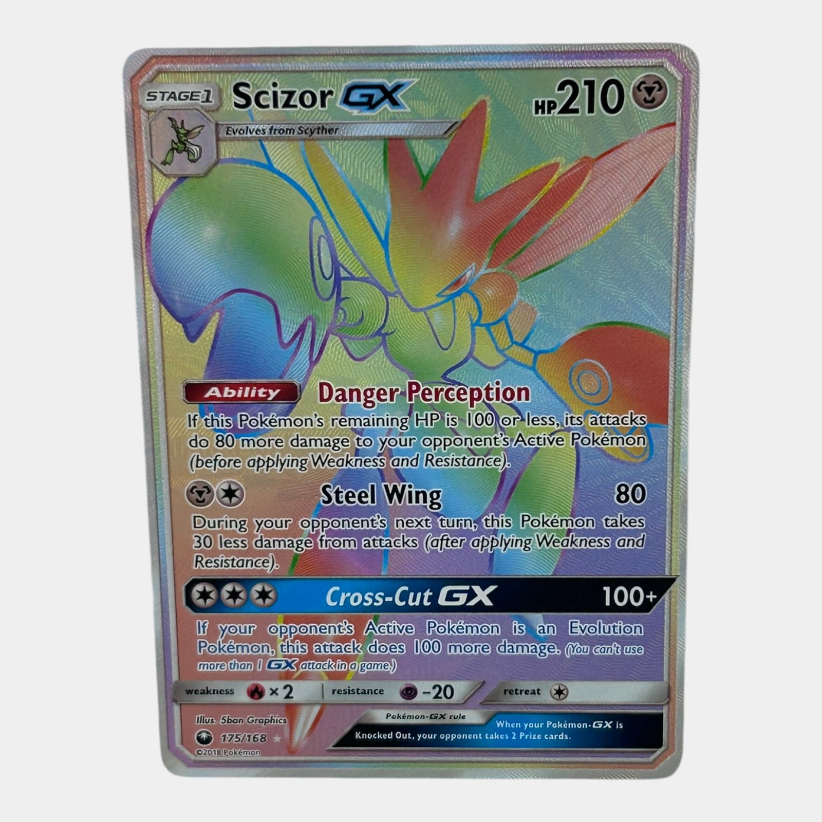 Scizor GX #175 Full Art Secret Rainbow Rare Sun & Moon Celestial Storm Pokemon Card: Professional, fast, and affordable in house shipping available for all items. For higher resolution images please visit bid.craftedauctions.com Scizor GX #175 Full Art Secret Rainbow Rare Sun & Moon C