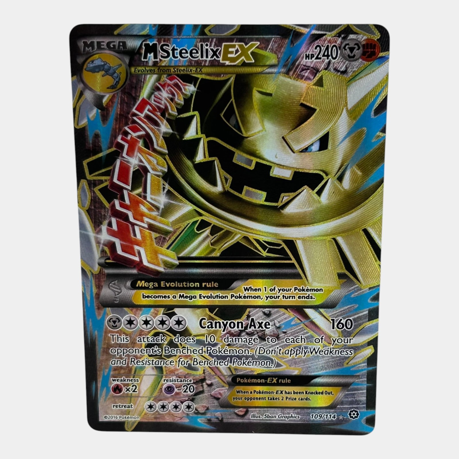 M Steelix EX Full Art Rare #109 XY Series Steam Siege Pokemon Card (1 of 2)