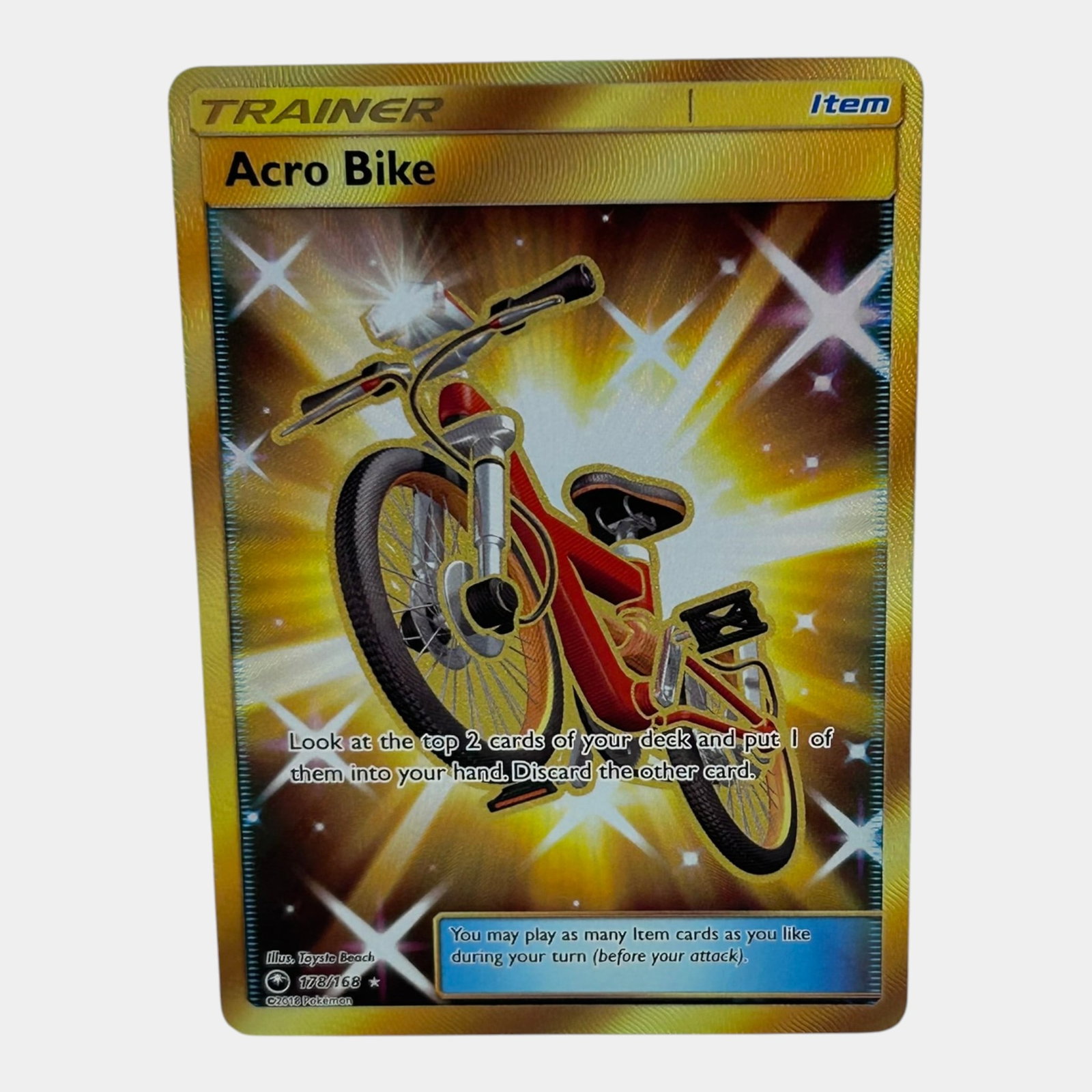 Acro Bike Secret Rare #178 Sun & Moon Celestial Storm Pokemon Card: Professional, fast, and affordable in house shipping available for all items. For higher resolution images please visit bid.craftedauctions.com Acro Bike Secret Rare #178 Sun & Moon Celestial Storm Po