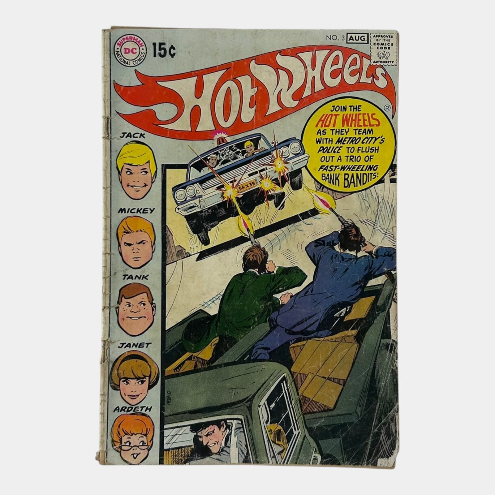 Hot Wheels #3 DC Comics 1970 Silver Age Neal Adams Comic Book: Professional, fast, and affordable in house shipping available for all items. For higher resolution images please visit bid.craftedauctions.com Auction Excellent condition. Age related wear.