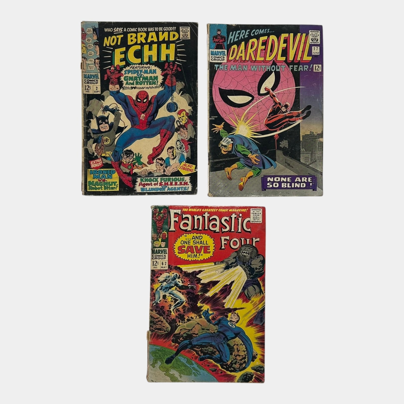 Fantastic Four #62, Daredevil #17, Not Brand Echh #2 Marvel Comics Silver Age Comic Books (1 of 1)