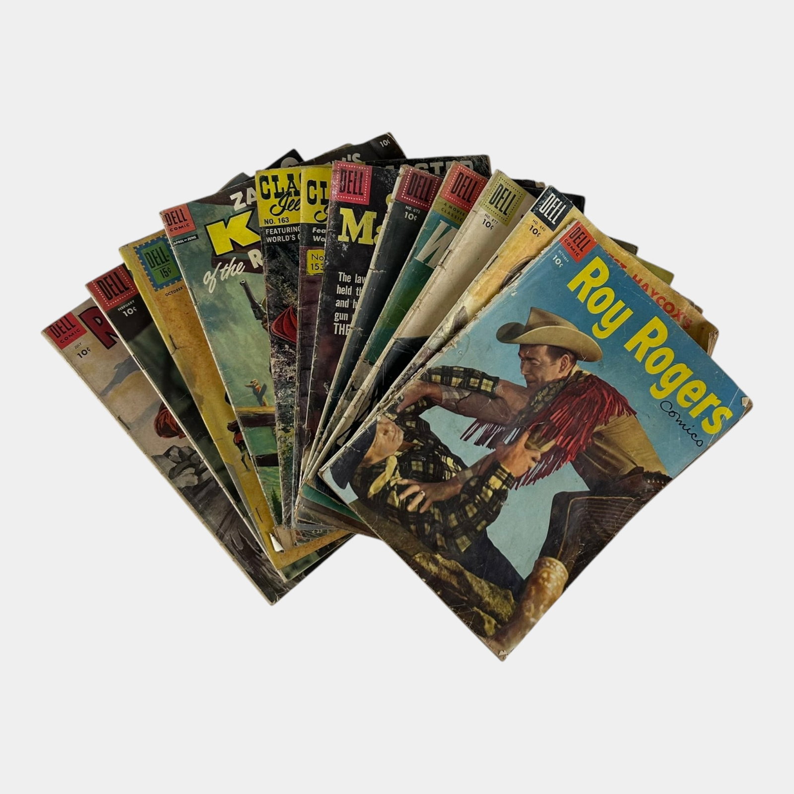 12 Silver Age Cowboy Comic Books Including Roy Rogers, Johnny Mack Brown, & Buffalo Bill Jr (1 of 3)