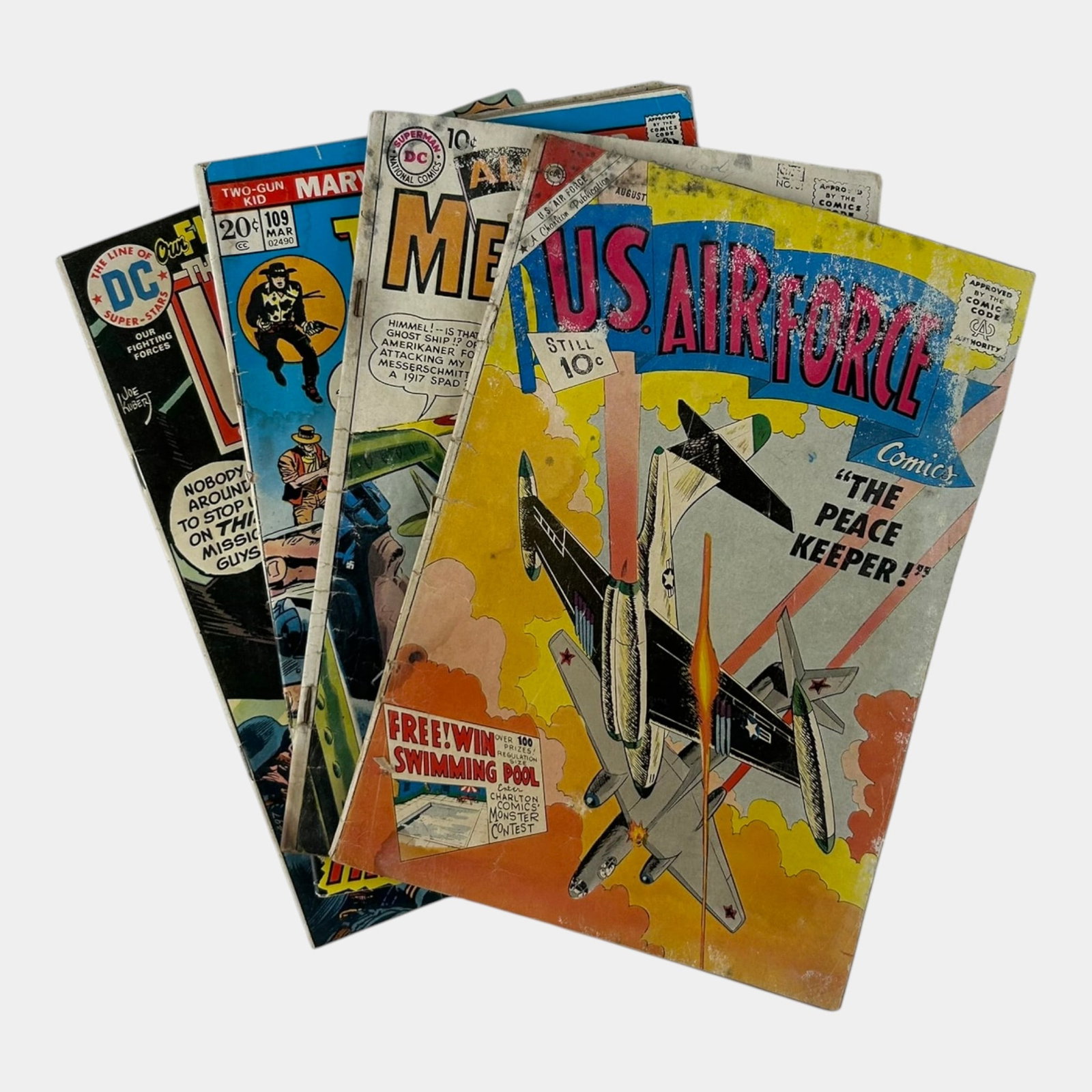 All American Men Of War, US Air Force, Two Gun Kid, & Fighting Forces Silver Age Comic Books: Professional, fast, and affordable in house shipping available for all items. For higher resolution images please visit bid.craftedauctions.com Auction Excellent condition. Age related wear.