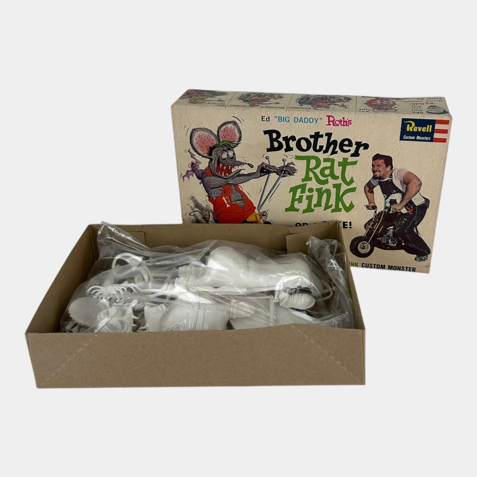 Revell Custom Monsters Ed Big Daddy Roth's Brother Rat Fink On A Bike Factory Sealed Set (1 of 3)