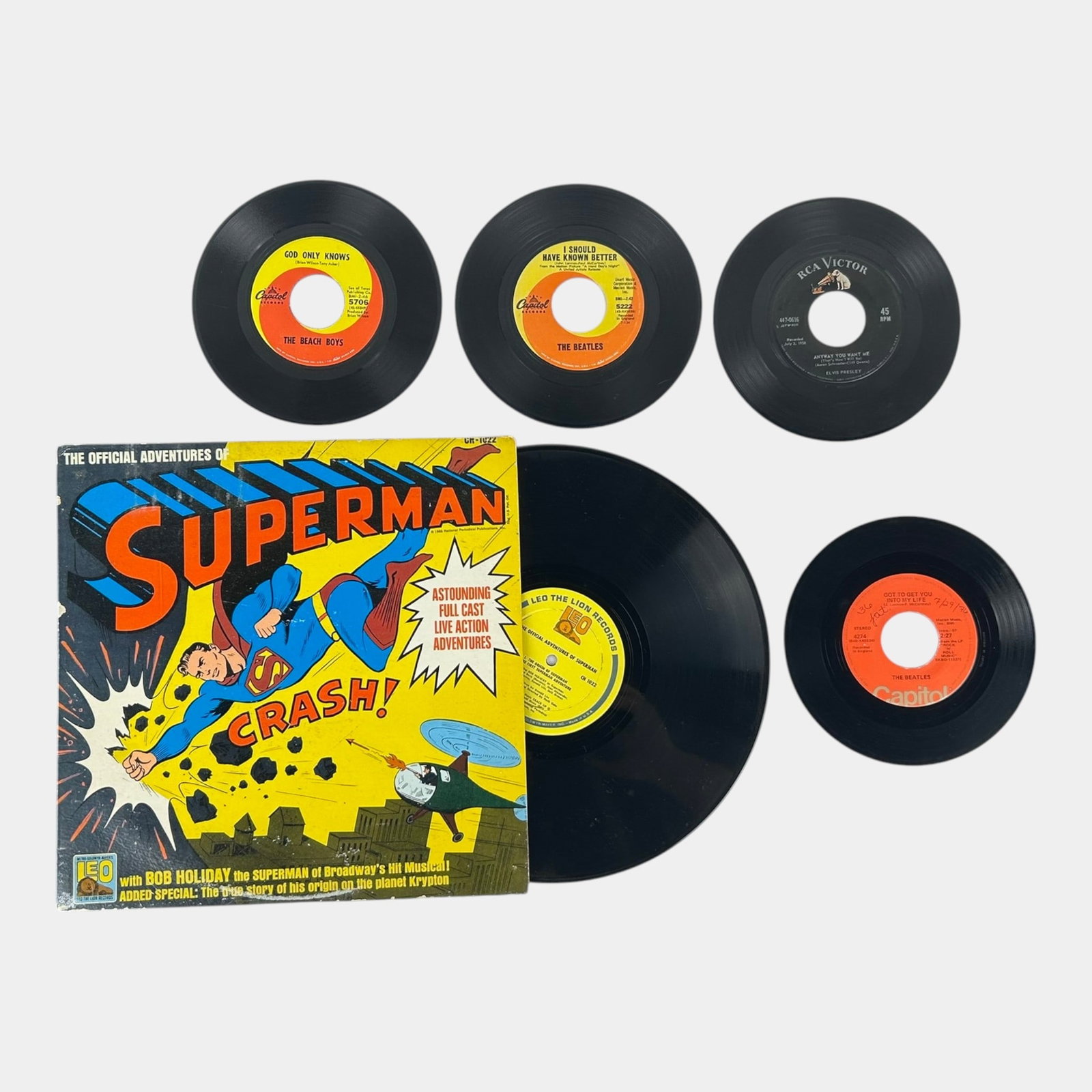 Beetles Beach Boys, Elvis Presley, Adventures Of Superman & More Vinyl Records (1 of 3)