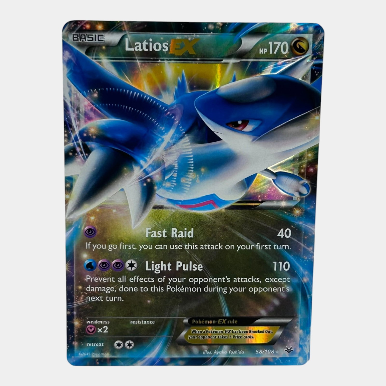 Latios EX #58 XY Series Roaring Legends Pokemon Card: Professional, fast, and affordable in house shipping available for all items. For higher resolution images please visit bid.craftedauctions.com Latios EX #58 XY Series Roaring Legends Pokemon Card Exc