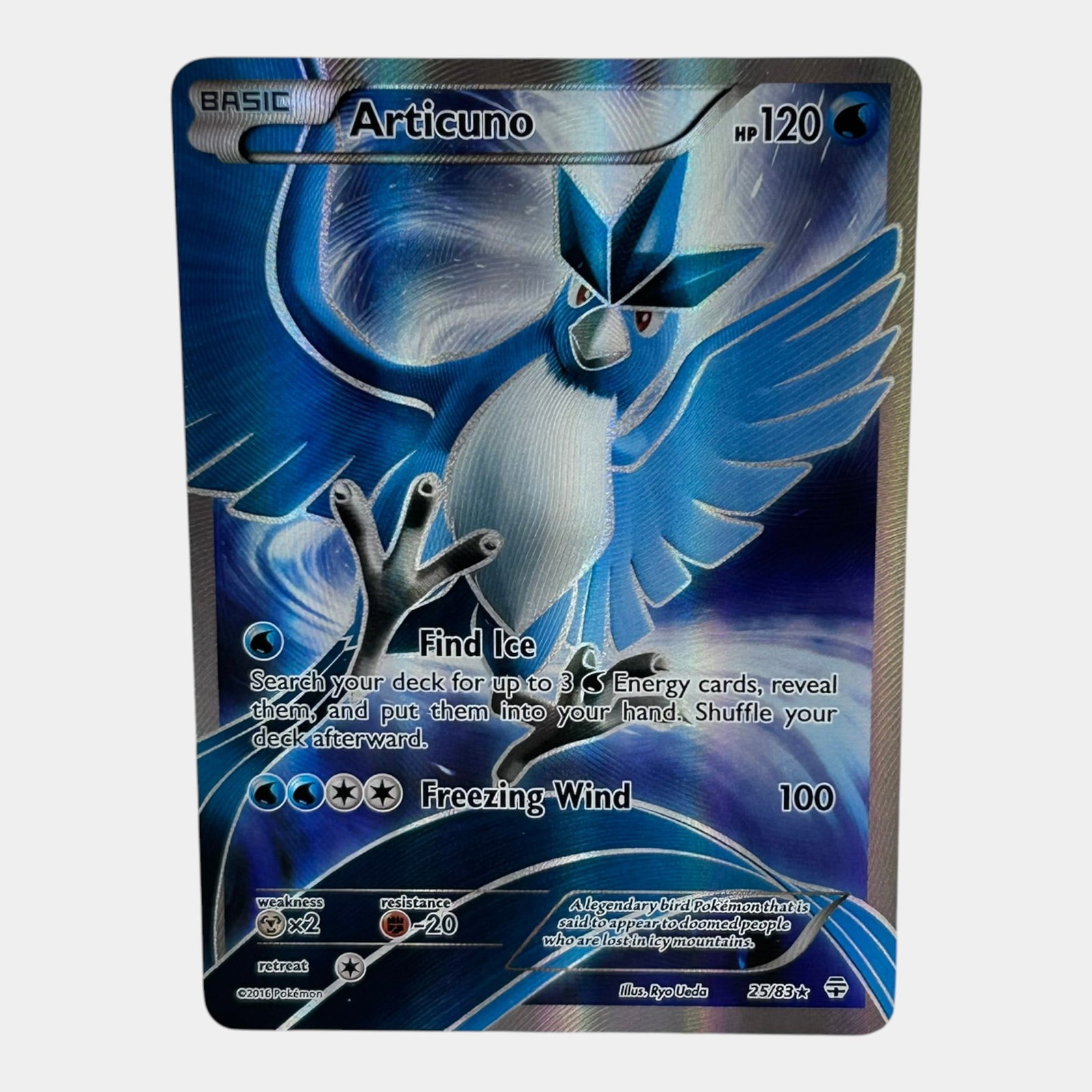 Articuno #25 XY Series Generations Full Art High Grade Pokemon TCG Card: Professional, fast, and affordable in house shipping available for all items. For higher resolution images please visit bid.craftedauctions.com Articuno #25 XY Series Generations Full Art High Grade P