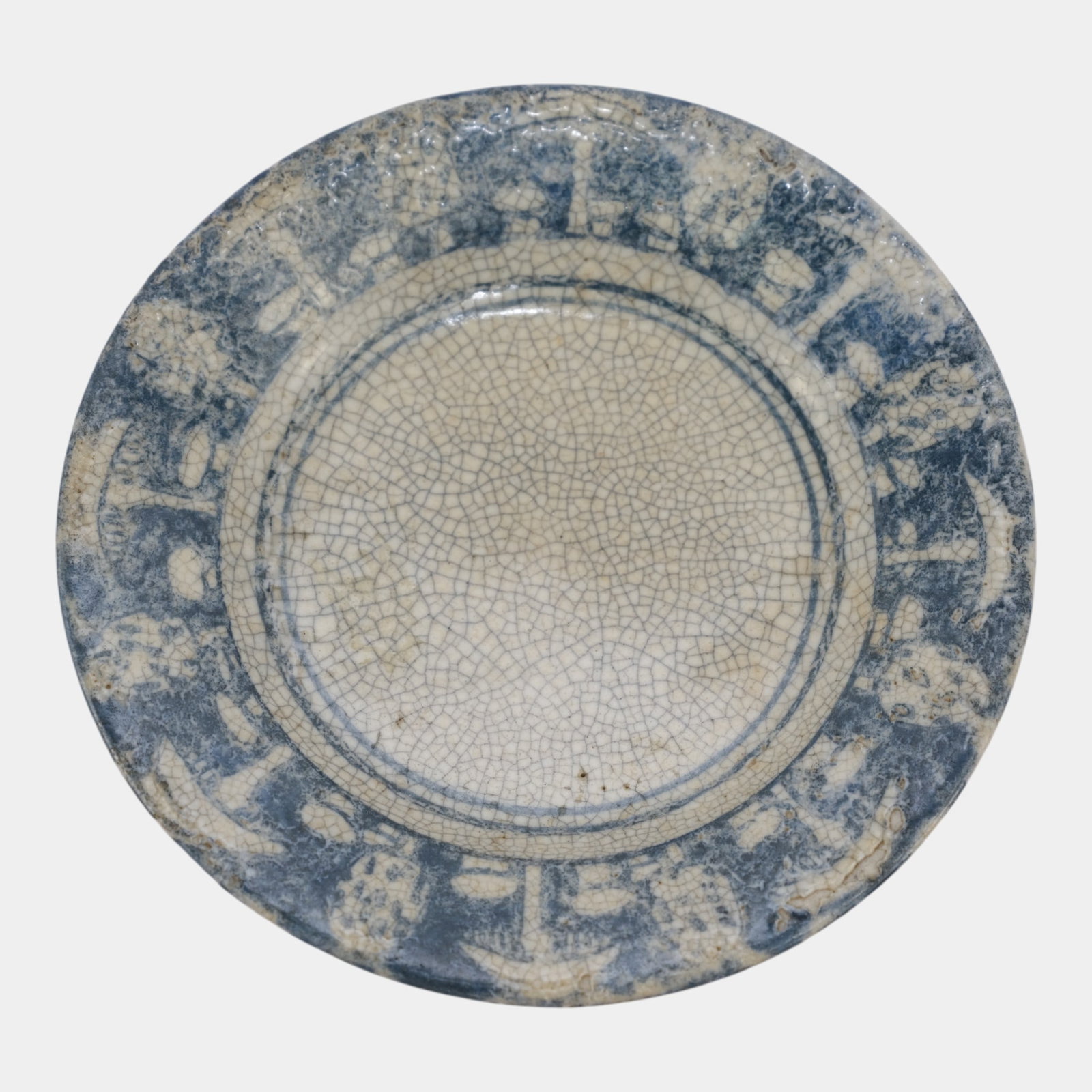 Dedham Pottery 1896-1928 Arts And Crafts Blue Mushroom Bread & Butter Plate (1 of 6)