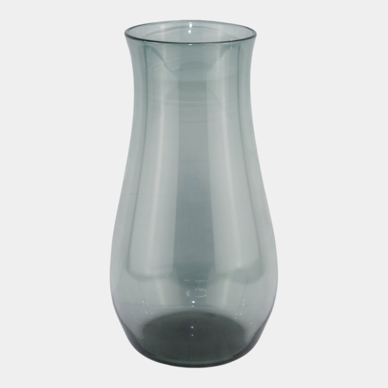 Keith Murray for Stevens & Williams Royal Brierley 1930s Gray Glass Vase: Professional, fast, and affordable in house shipping available for all items. For higher resolution images please visit bid.craftedauctions.com Keith Murray for Stevens & Williams Royal Brierley 1930s