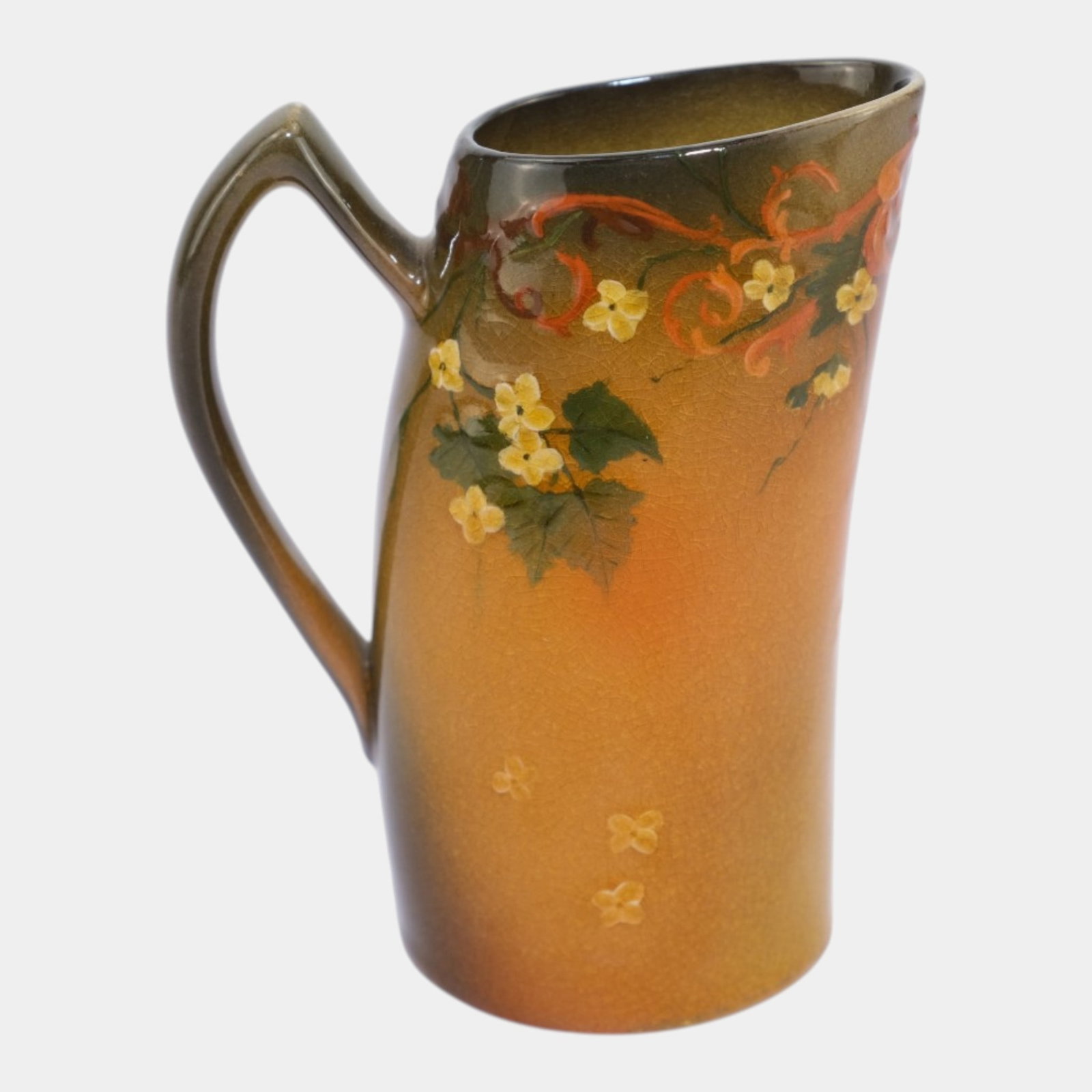 Rookwood 1896 Vintage Arts And Crafts Standard Glaze Floral Pitcher 647 Ed Diers: Professional, fast, and affordable in house shipping available for all items. For higher resolution images please visit bid.craftedauctions.com Rookwood 1896 Vintage Arts And Crafts Standard Glaze Flo