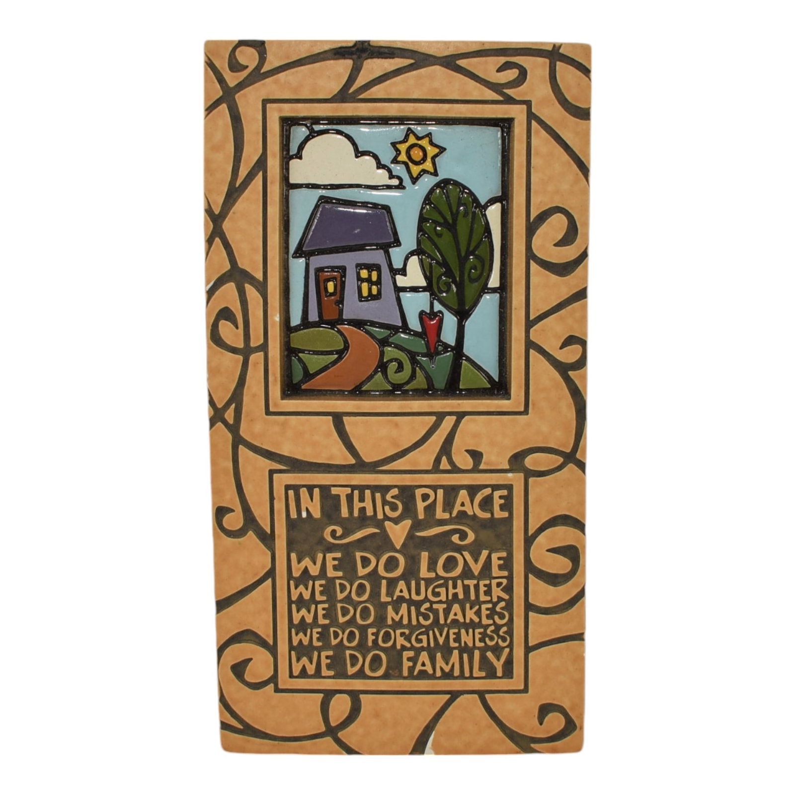 Michael Macone Clay 2010 Art Pottery Ceramic In This Place Ceramic Tile: Professional, fast, and affordable in house shipping available for all items. For higher resolution images please visit bid.craftedauctions.com Michael Macone Clay 2010 Art Pottery Ceramic In This Pla