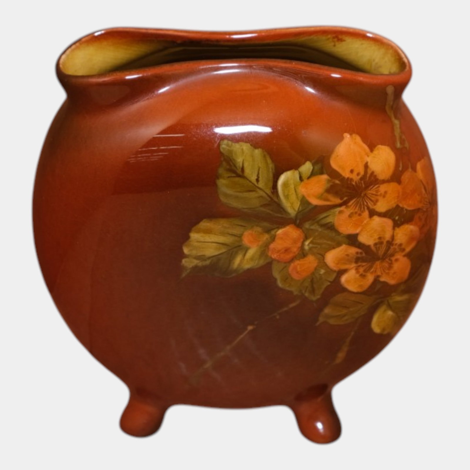 Rookwood 1889 Vintage Arts And Crafts Pottery Ceramic Standard Glaze Floral Pillow Vase 90C Ed Diers: Professional, fast, and affordable in house shipping available for all items. For higher resolution images please visit bid.craftedauctions.com Rookwood 1889 Vintage Arts And Crafts Pottery Ceramic St
