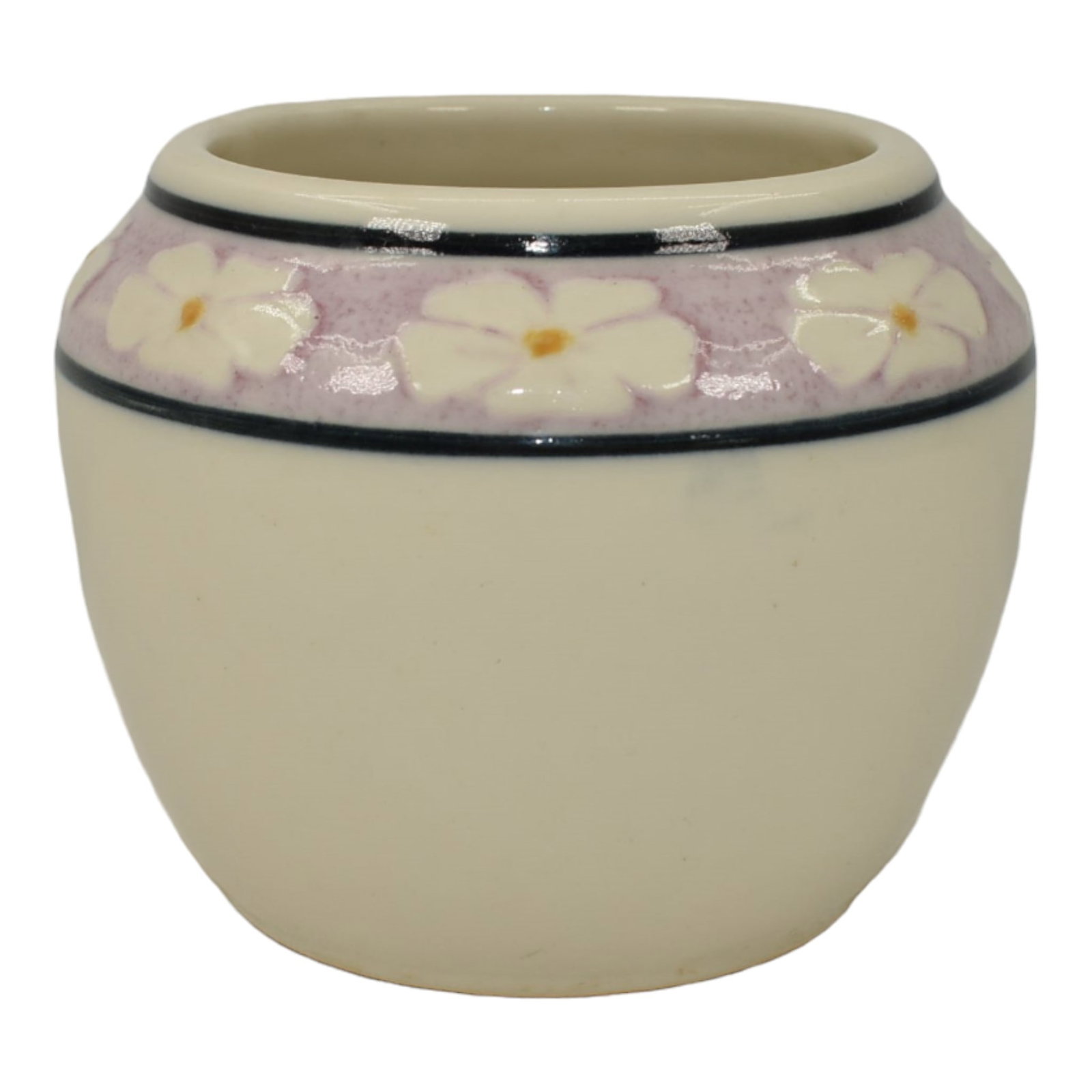 Studio Vintage 1920s Art Pottery Hand Painted Floral White Porcelain Vase (1 of 6)