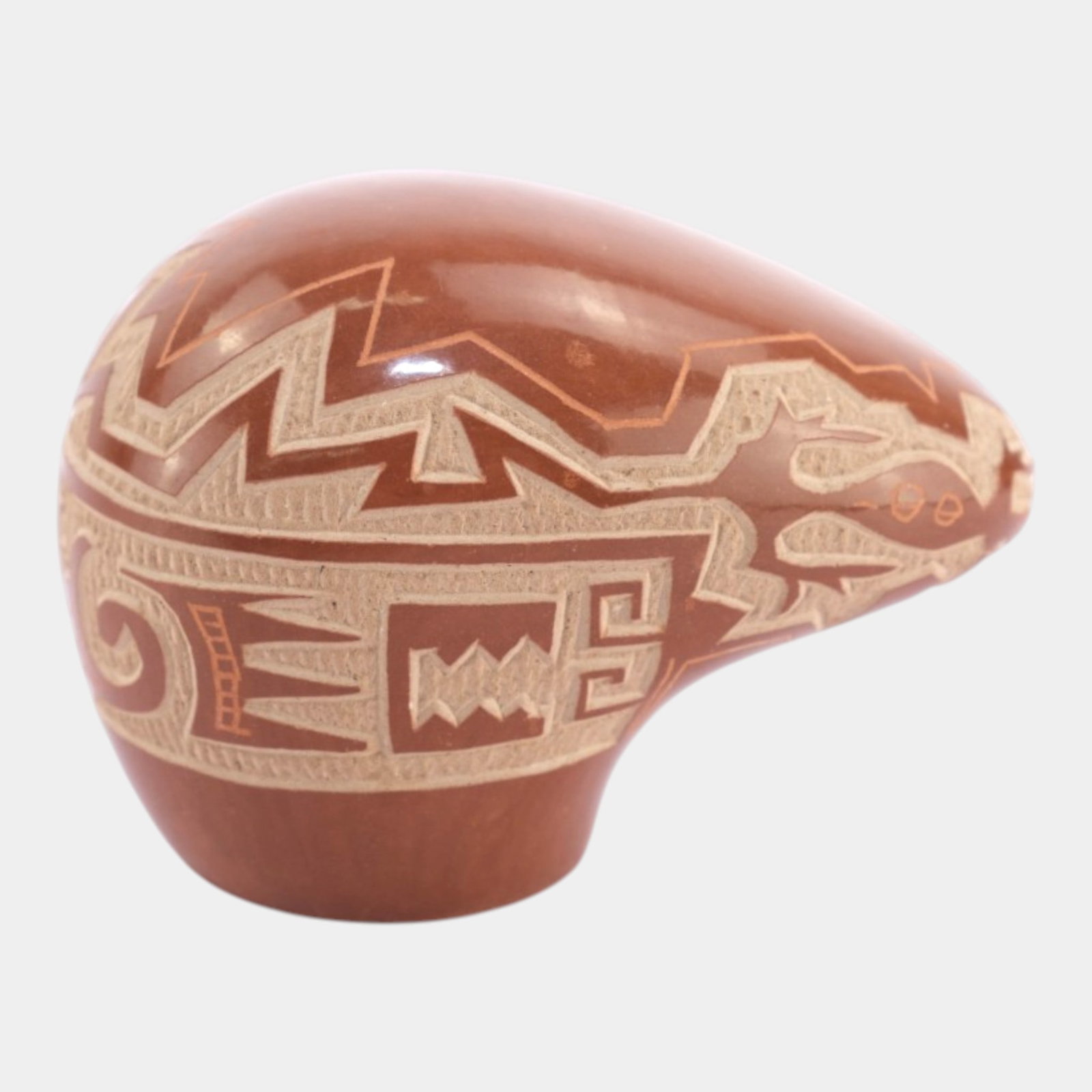 Forrest Naranjo Santa Clara Native American Art Pottery Sgraffito Carved Bear Figurine: Professional, fast, and affordable in house shipping available for all items. For higher resolution images please visit bid.craftedauctions.com Forrest Naranjo Santa Clara Native American Art Pottery 