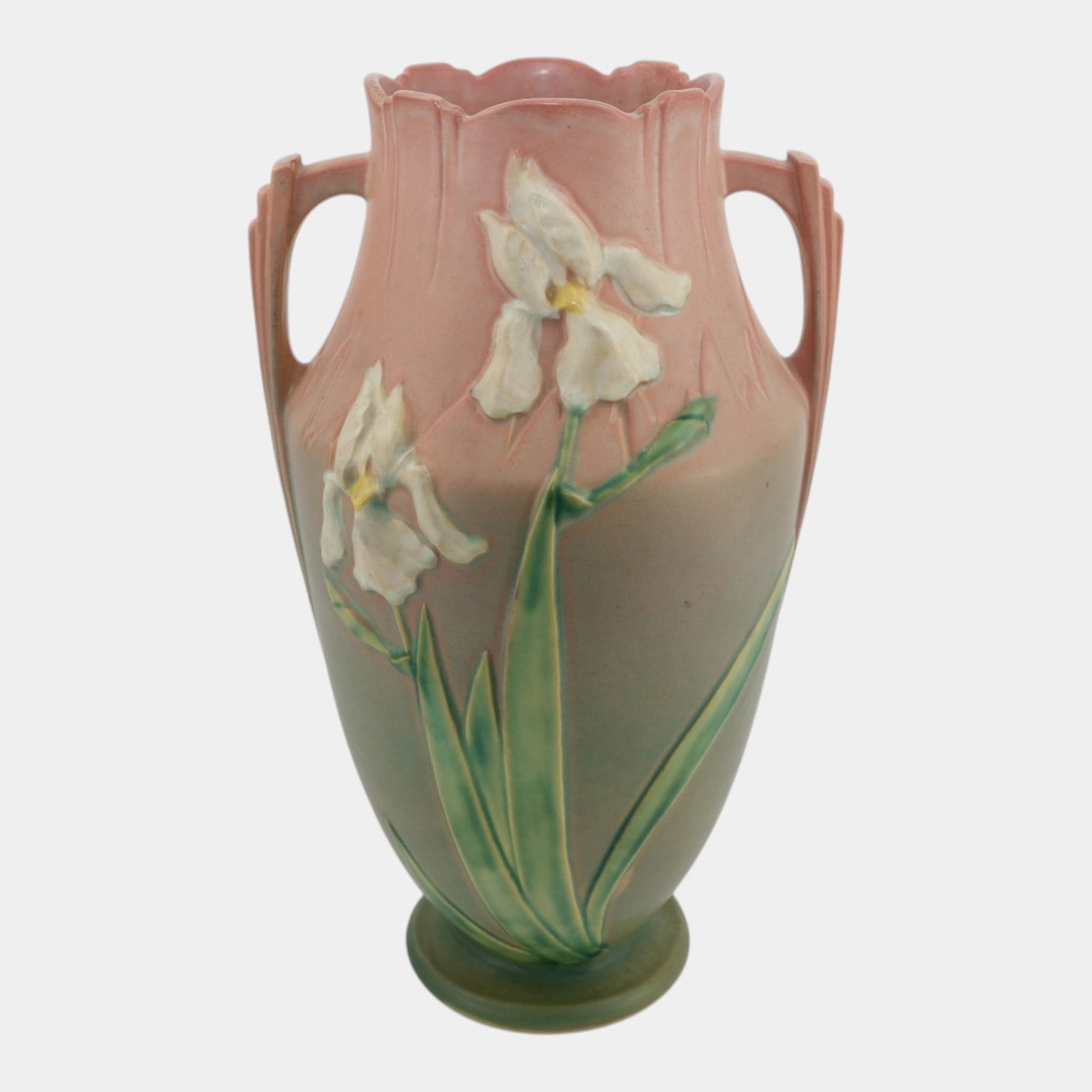 Roseville Iris Pink 1939 Vintage Art Pottery Ceramic Floor Vase 929-15 (1 of 7)