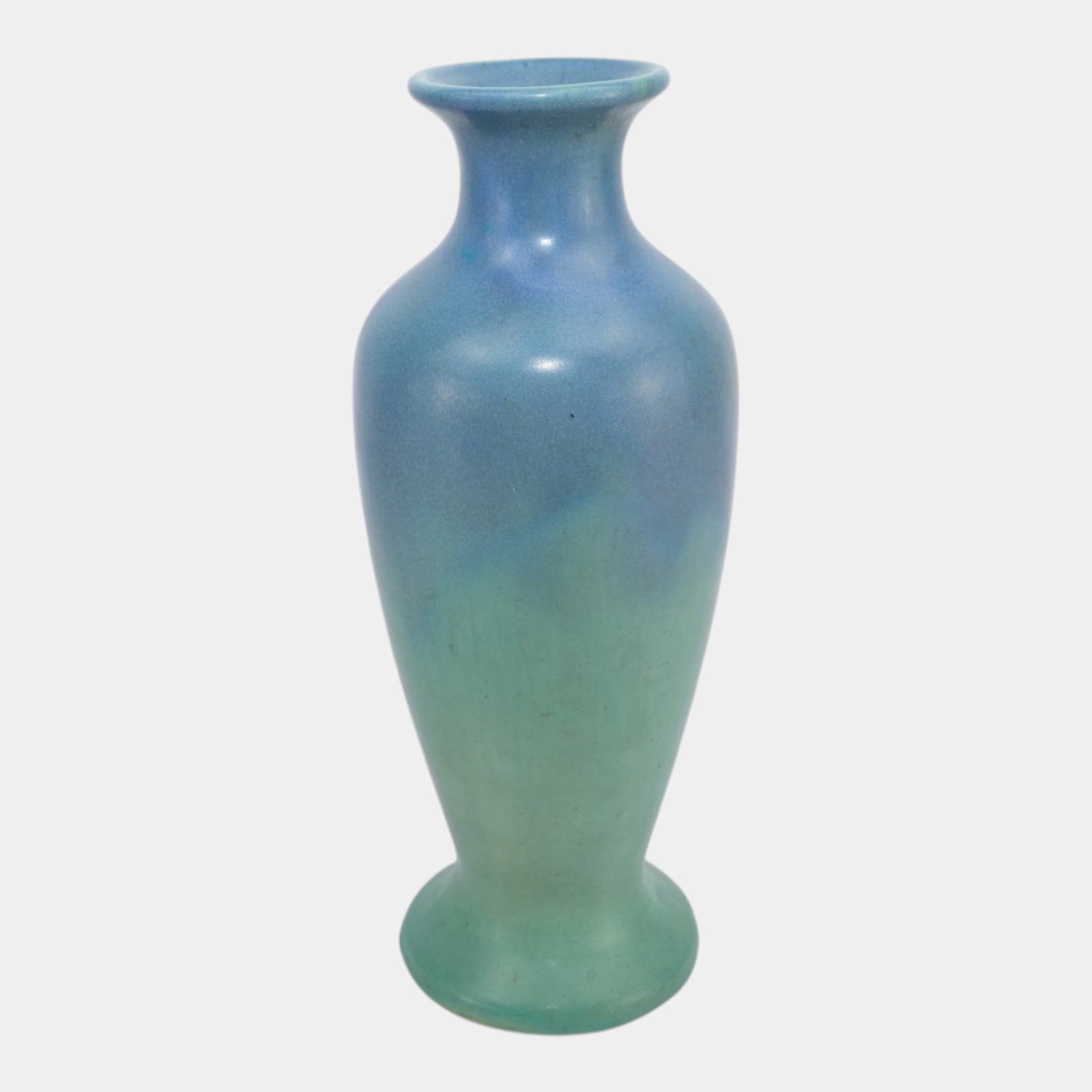 Muncie 1920s Vintage Art Deco Pottery Blue Ceramic Vase: Professional, fast, and affordable in house shipping available for all items. For higher resolution images please visit bid.craftedauctions.com Muncie 1920s Vintage Art Deco Pottery Blue Ceramic Vase 