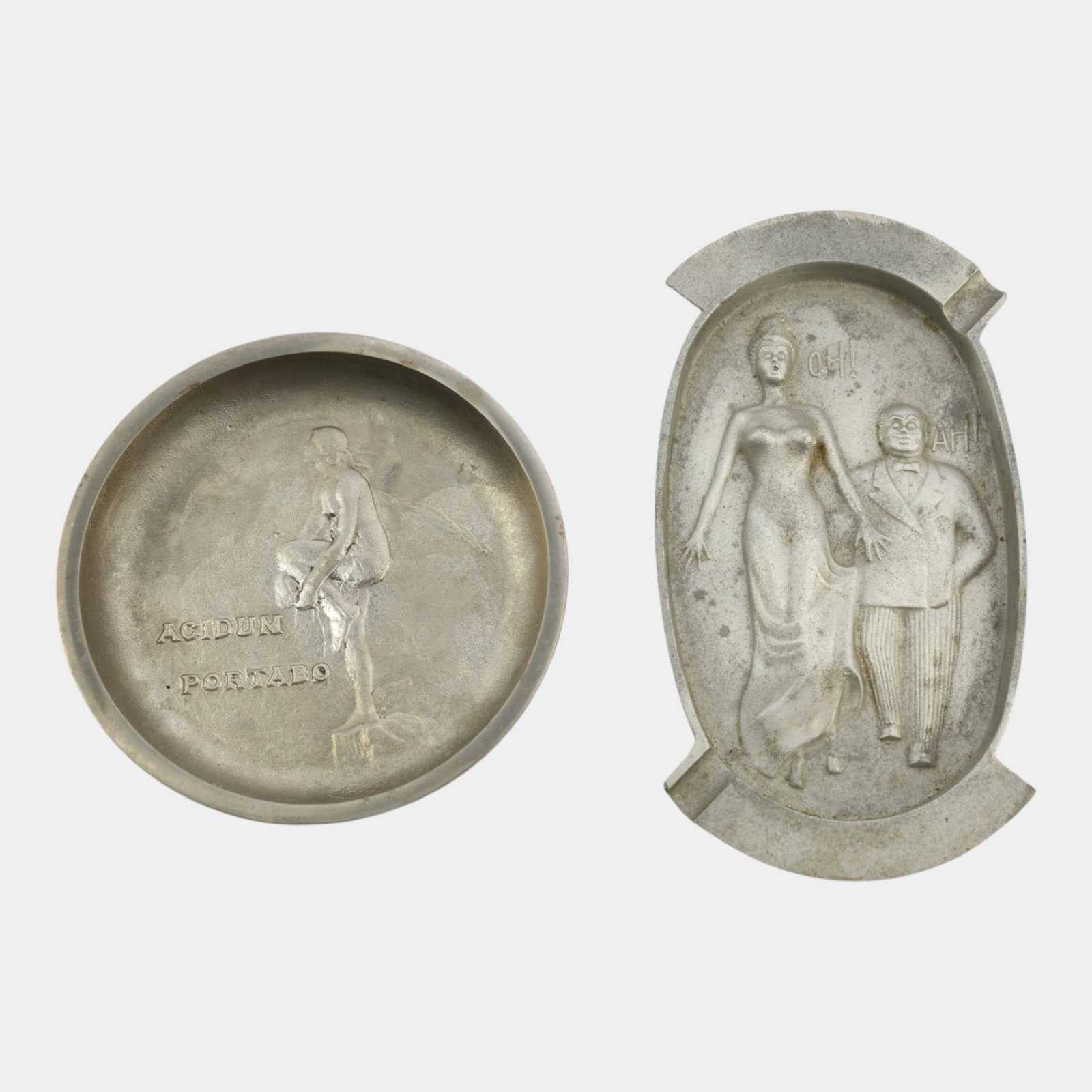 Art Deco Spelter Figural Trays Ashtrays Decorative Metal Vanity Desk Accessories (1 of 2)