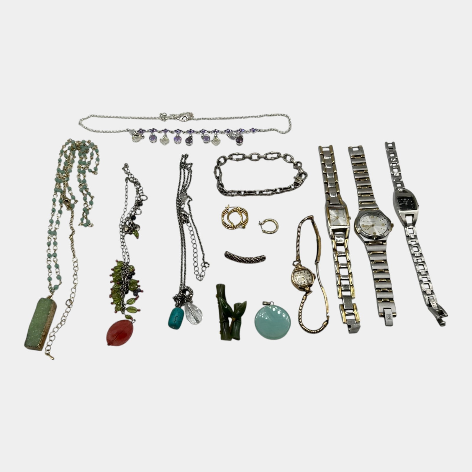 Jewelry And Watch Collection Including Wristwatches Pendants Bracelets And Rings (1 of 2)